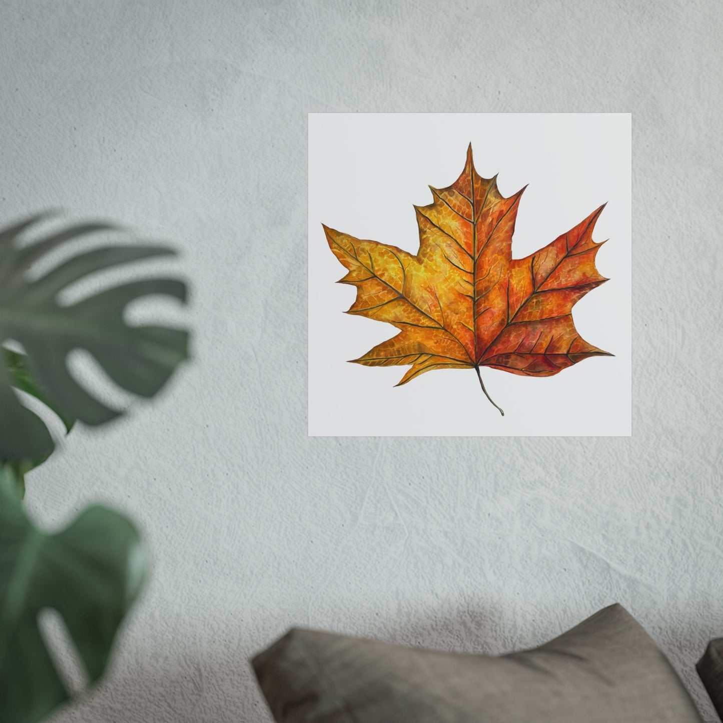 Autumn Maple Leaf Giclée Art Print — Watercolor Fall Wall Decor