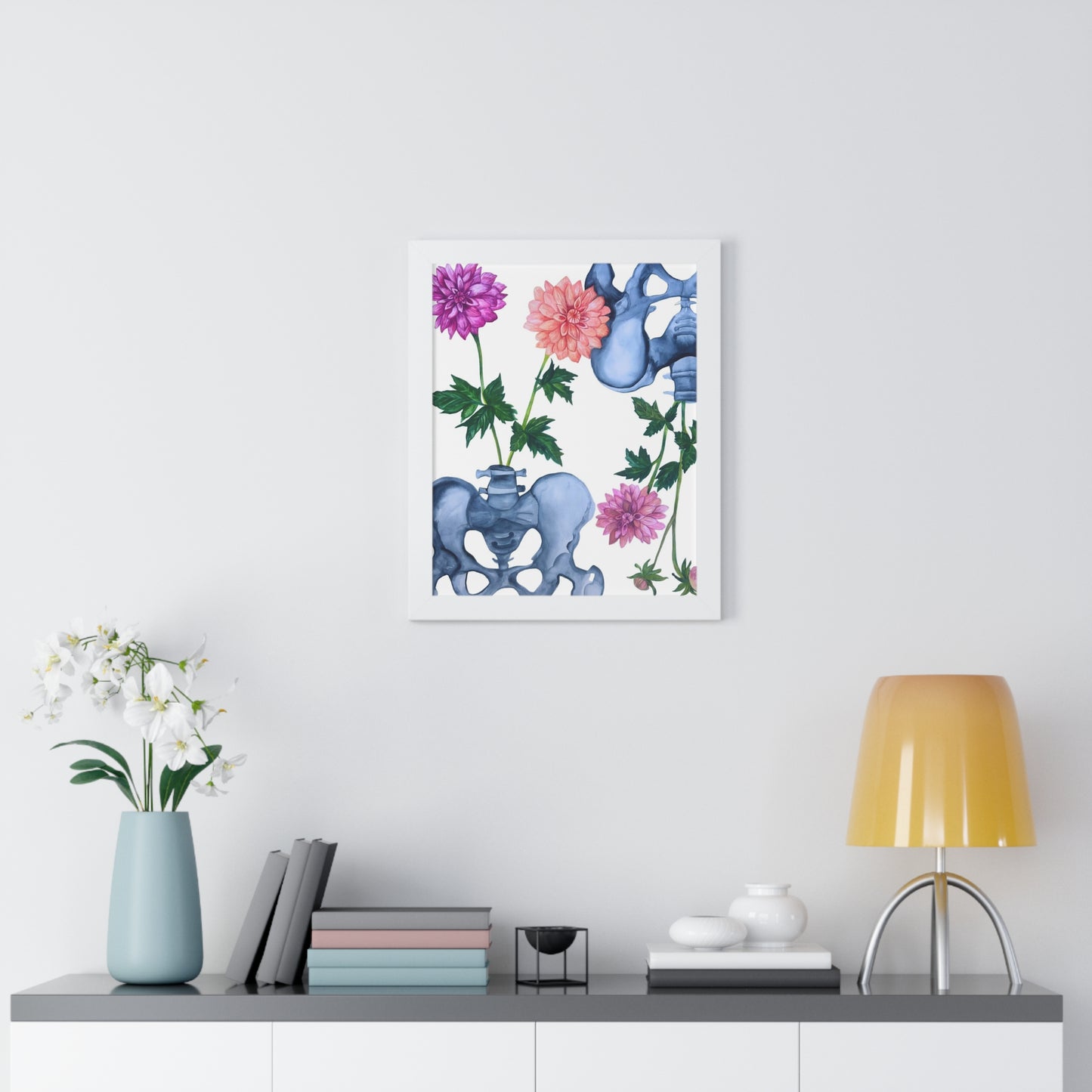 Anatomical Pelvis Floral— Botanical Medical Art Print