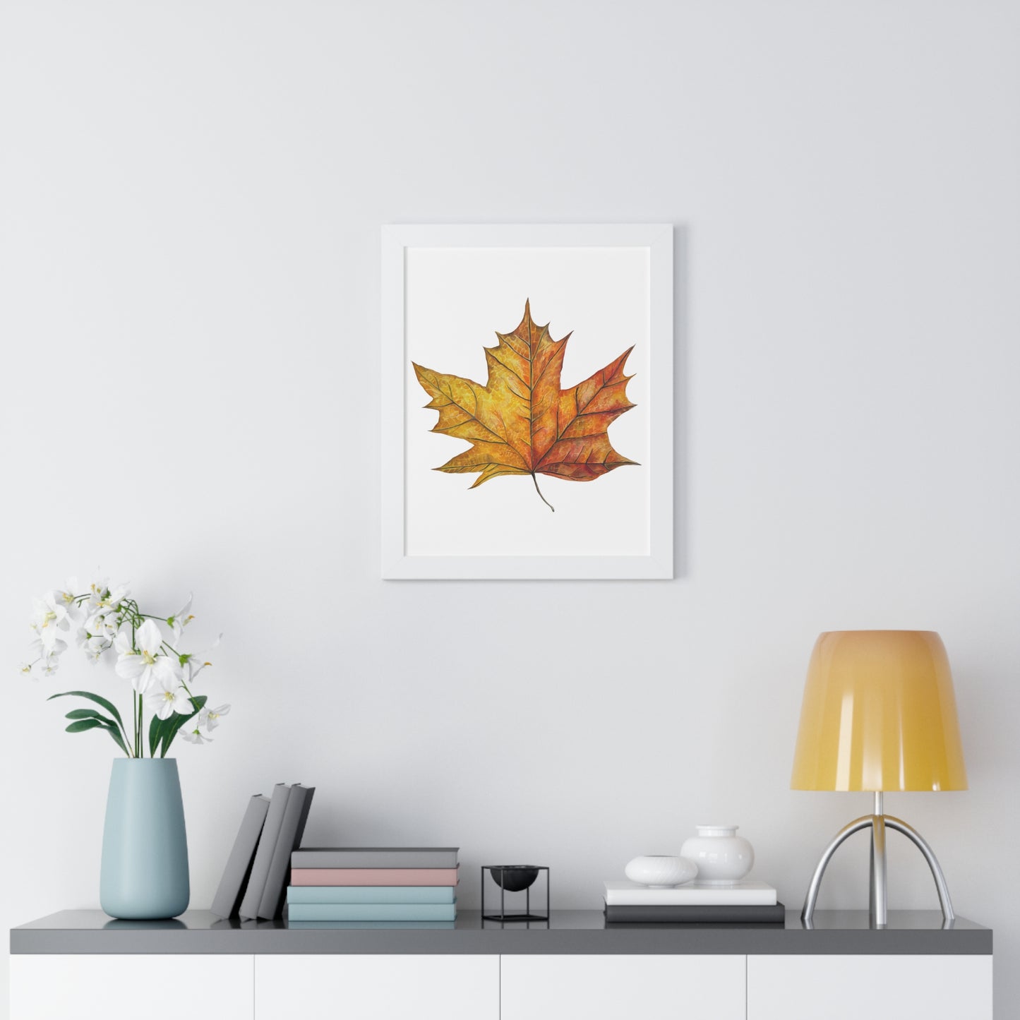 Autumn Maple Leaf Framed Print  — Botanical Wall Art