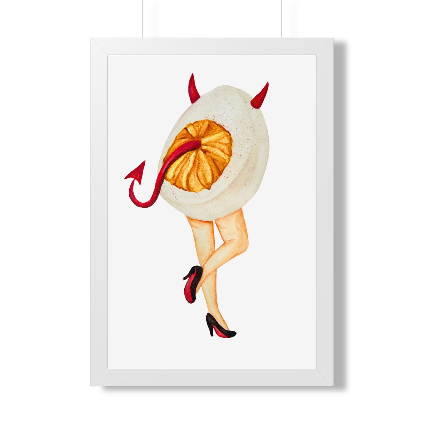 Devilish Egg Darling Quirky Pinup Art Framed Print