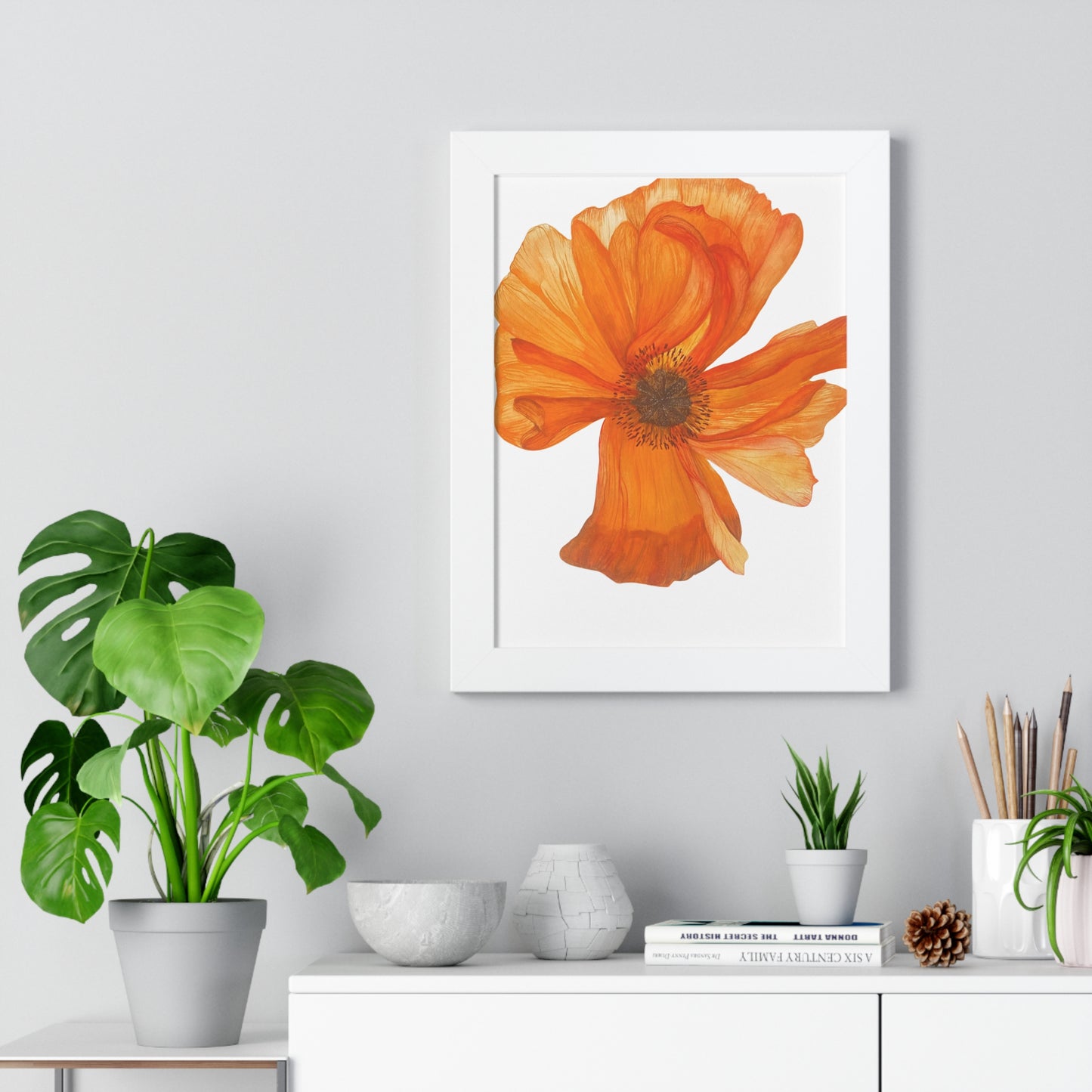 Framed Print – Orange Poppy Floral Art Print