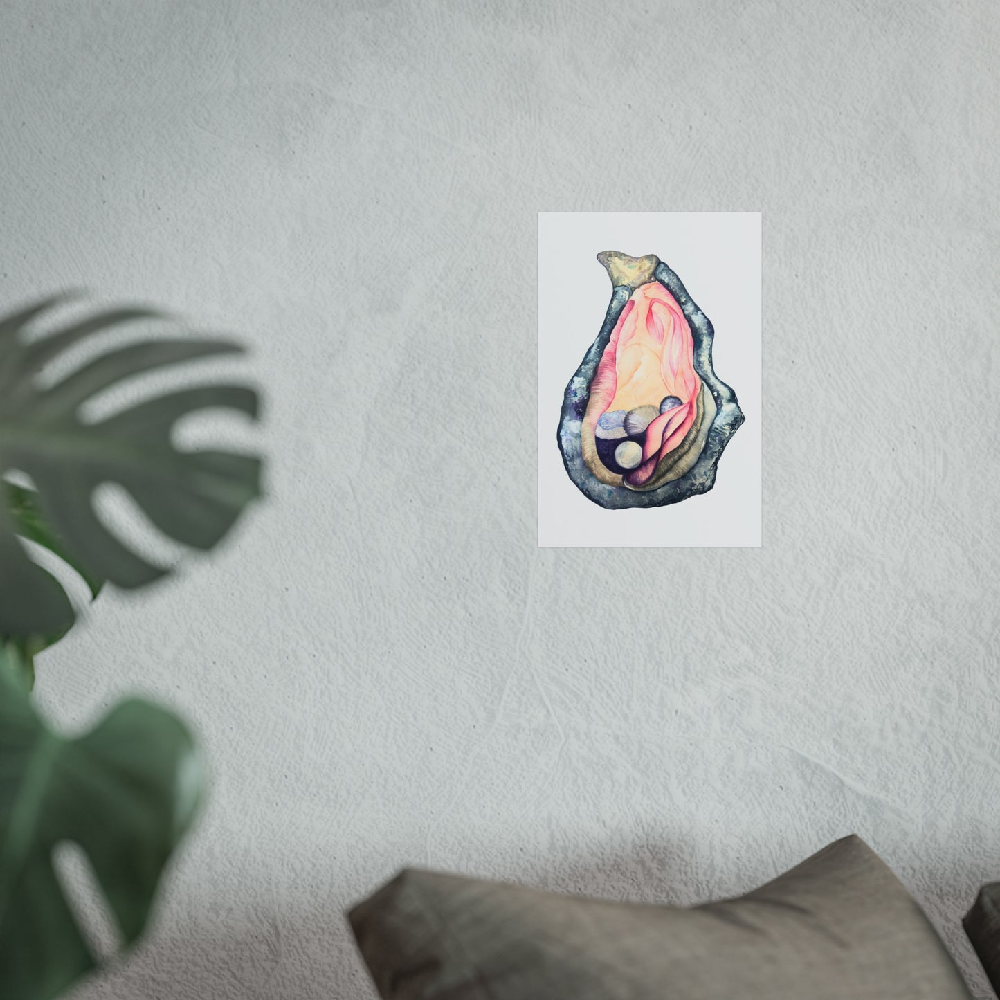 Oyster Shell Giclée Art Print — Watercolor Pearl Illustration