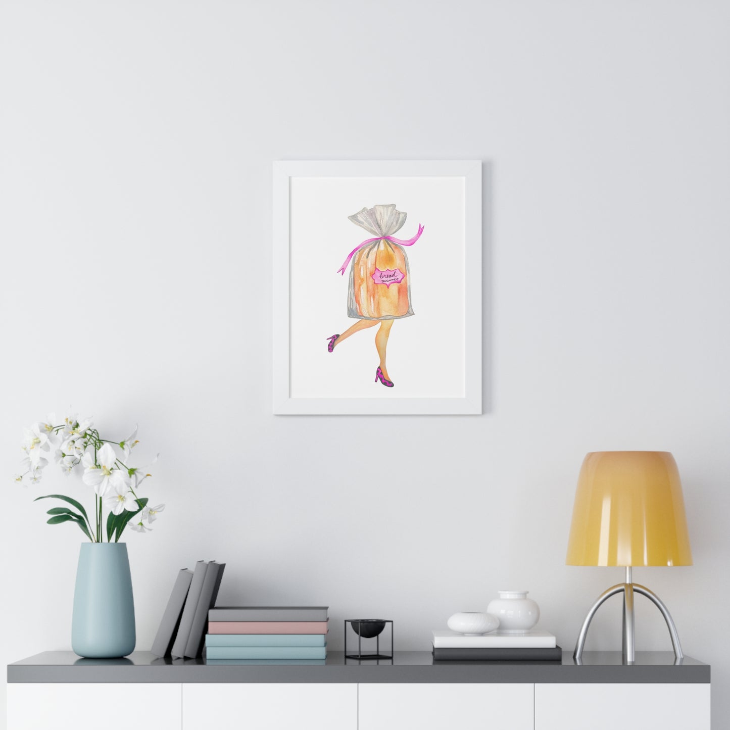 Framed Art Print — Whimsical 'Bread Winner' Art Print