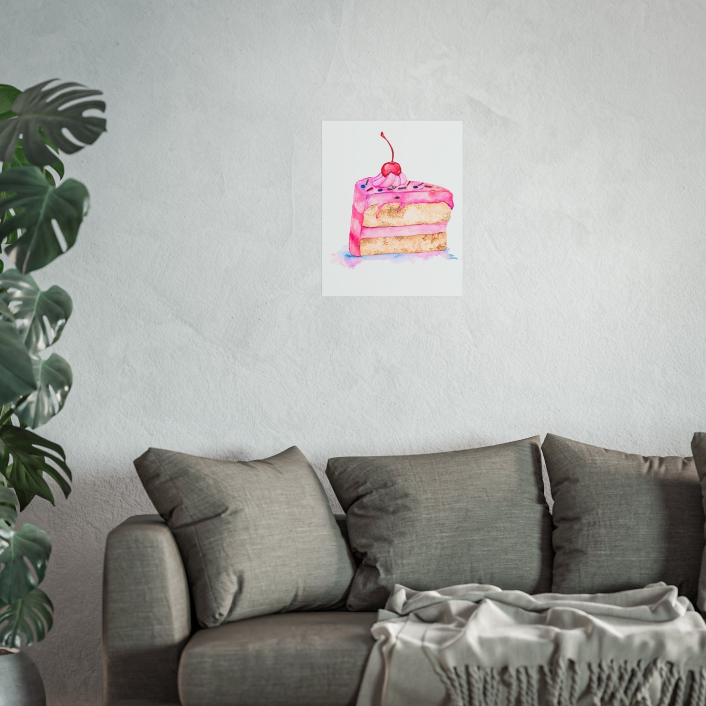 Pink Slice of Cake Giclée Art Print