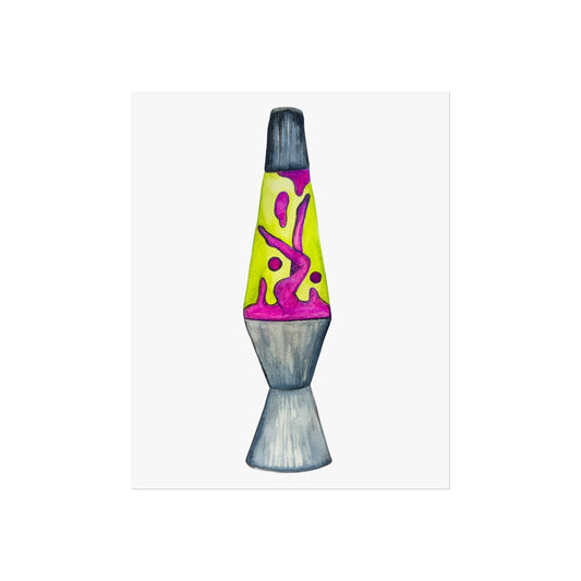 Lava Lamp Lady Fine Art Poster  Retro Neon Home Decor Print