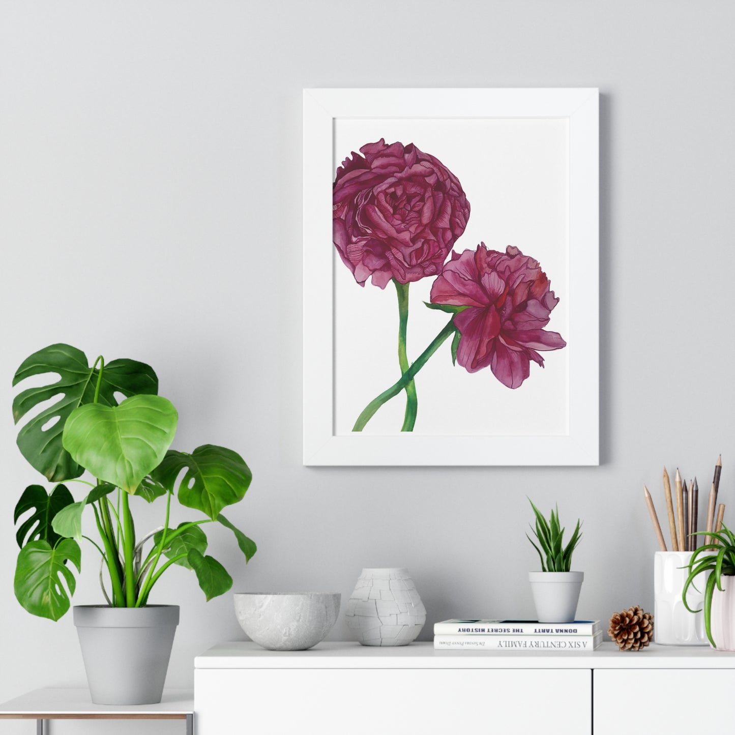 Pink Peony Framed Art Print