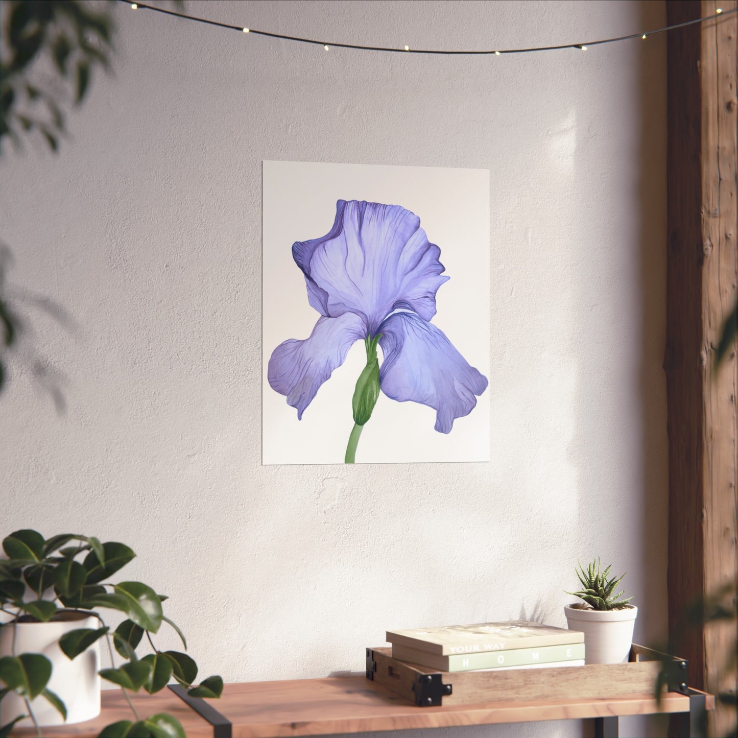 Lavender Iris Giclée Art Print — Botanical Flower Wall Art