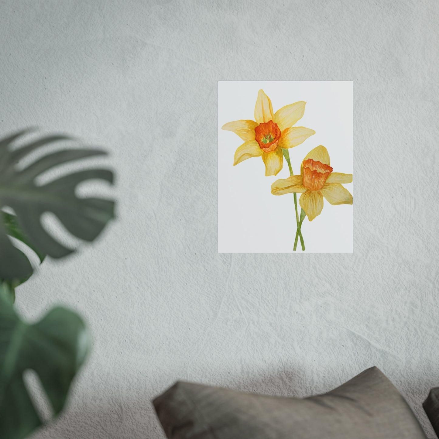 Daffodil Watercolor Giclée Art Print — Yellow Spring Floral Wall Art