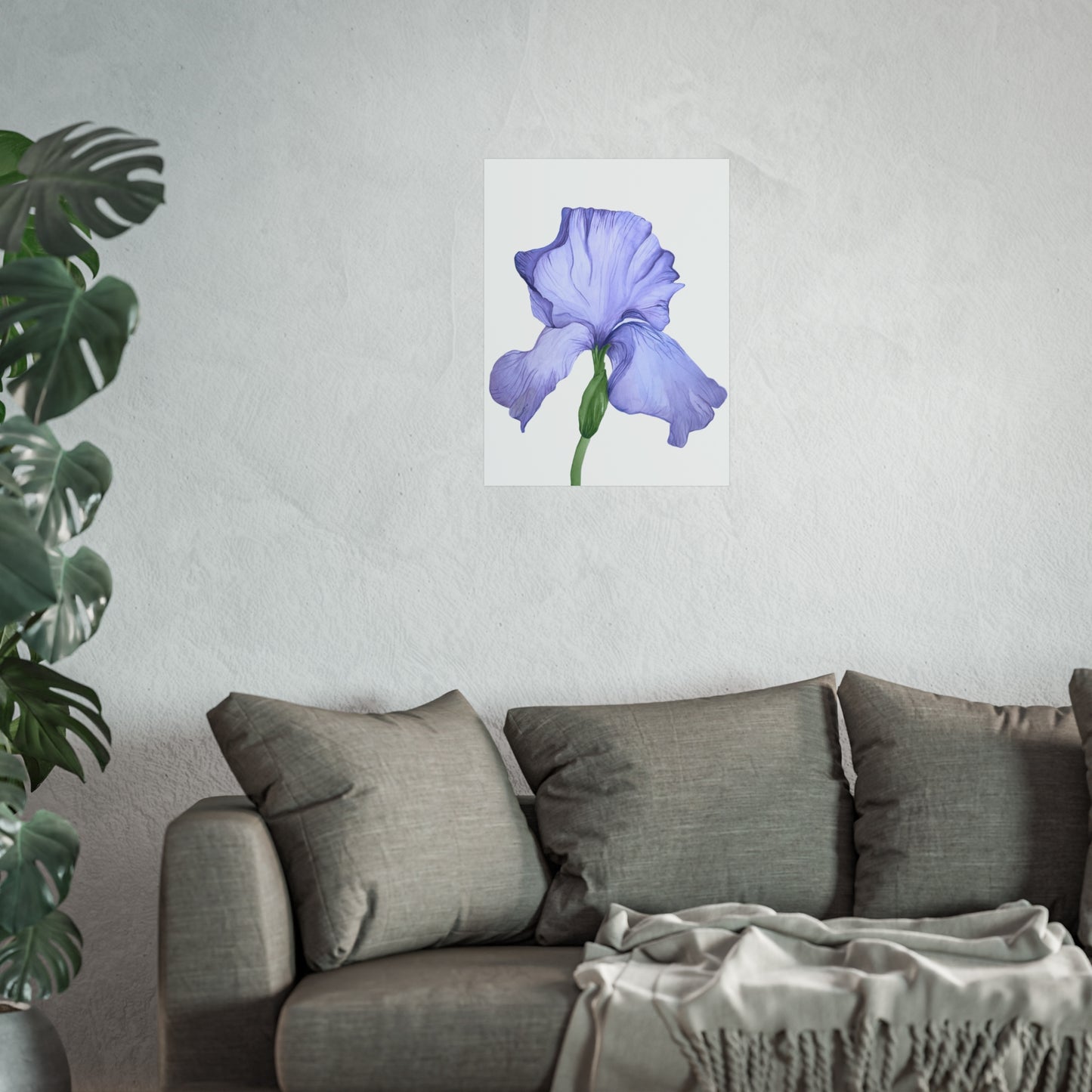 Lavender Iris Giclée Art Print — Botanical Flower Wall Art