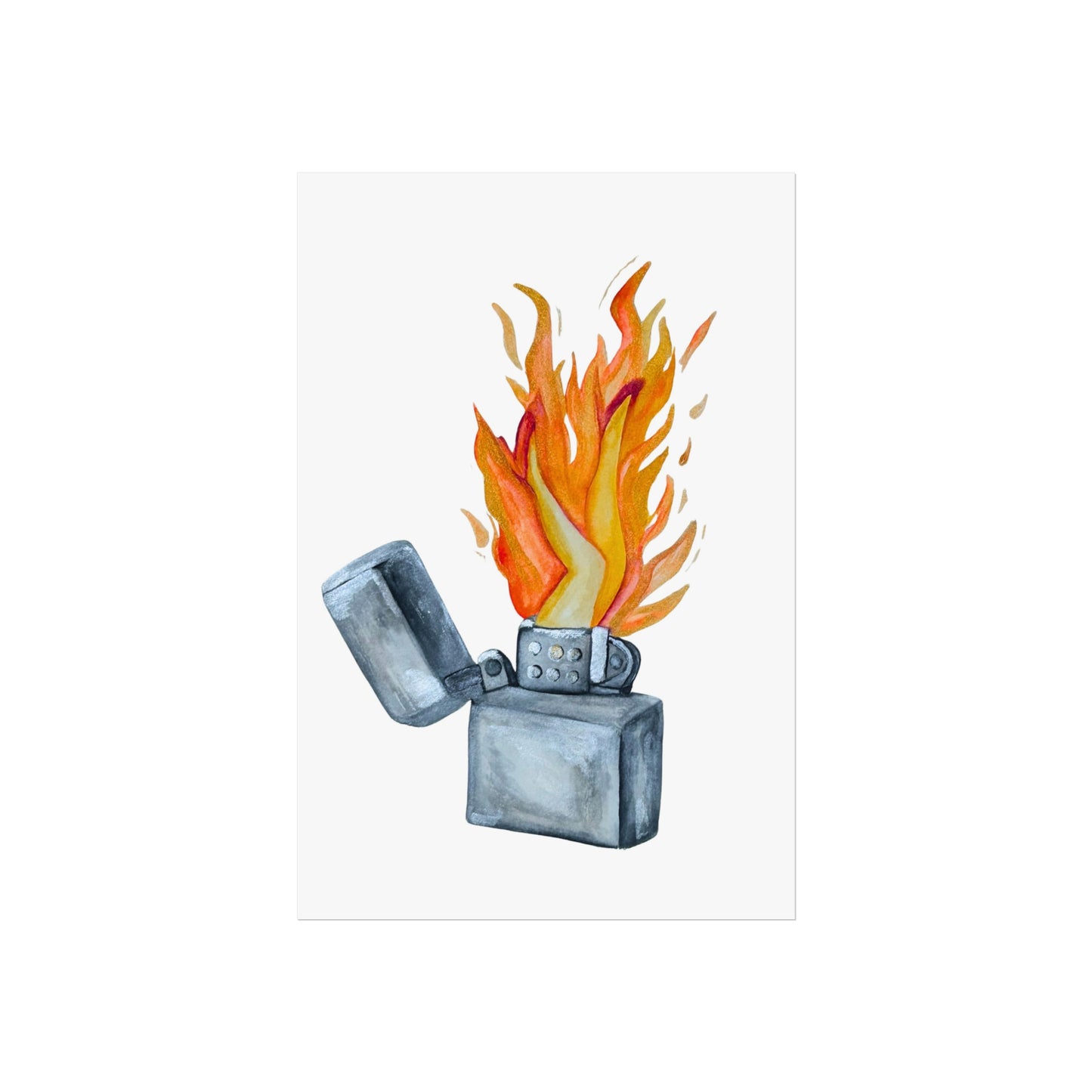 Lighter Legs Flame Giclée Art Print — Watercolor Fire Illustration