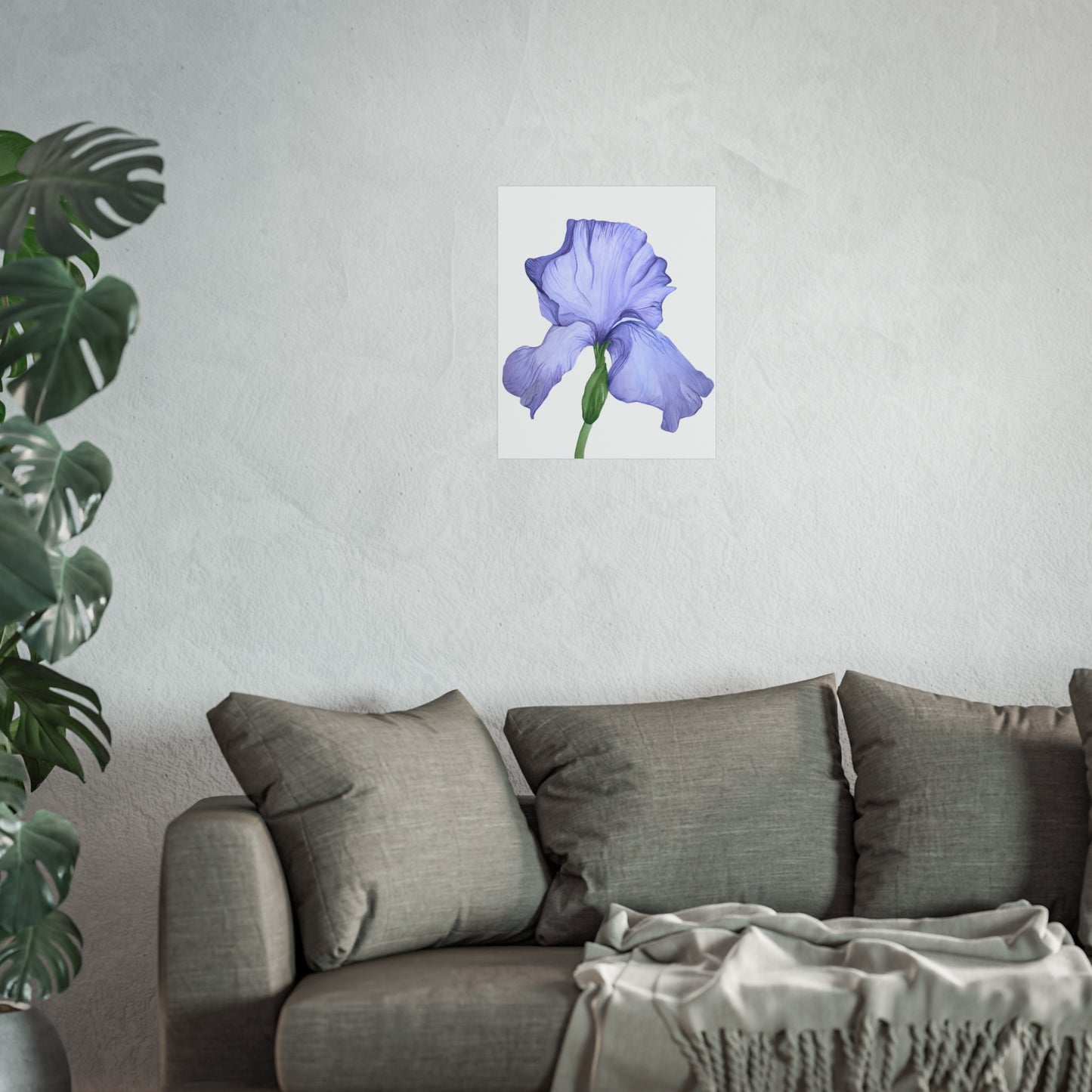Lavender Iris Giclée Art Print — Botanical Flower Wall Art