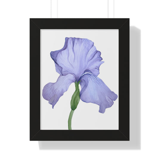 Framed Iris Print — Purple Floral Wall Art Poster