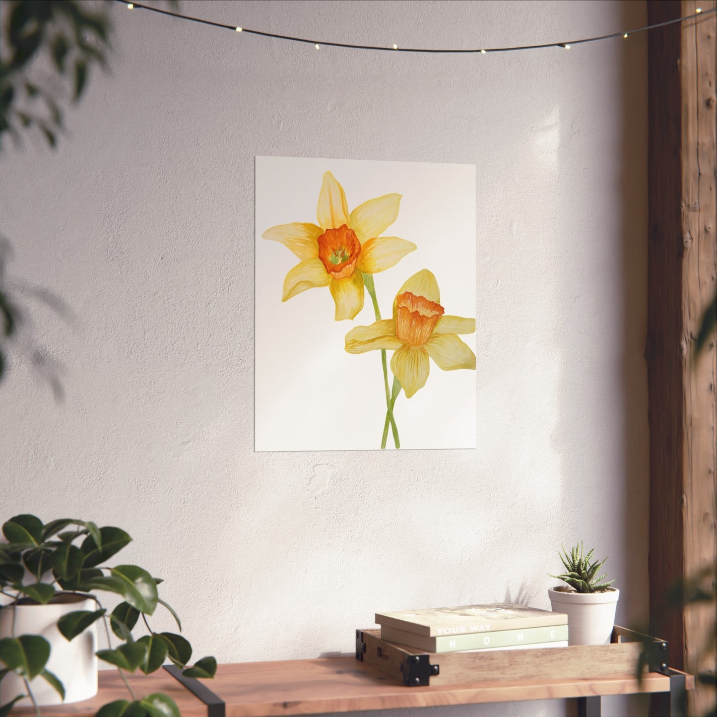 Daffodil Watercolor Giclée Art Print — Yellow Spring Floral Wall Art