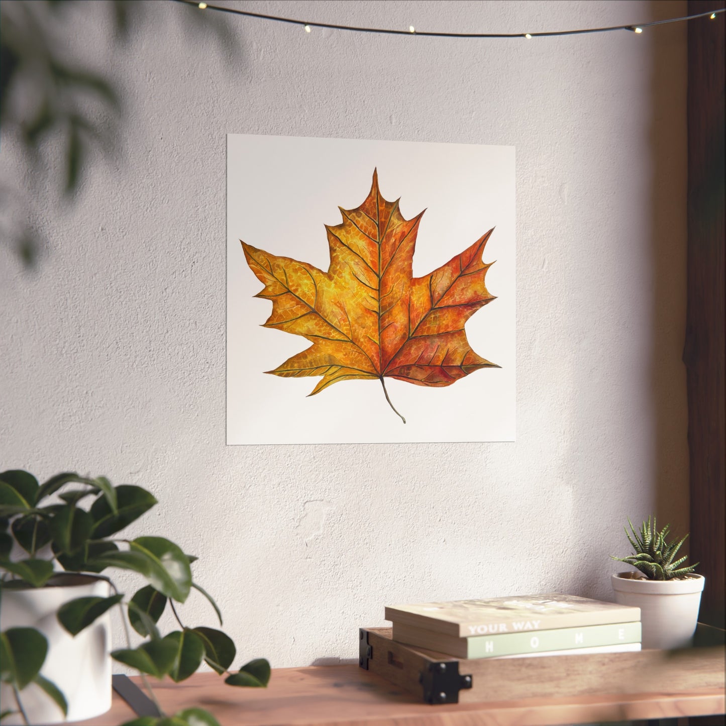 Autumn Maple Leaf Giclée Art Print — Watercolor Fall Wall Decor
