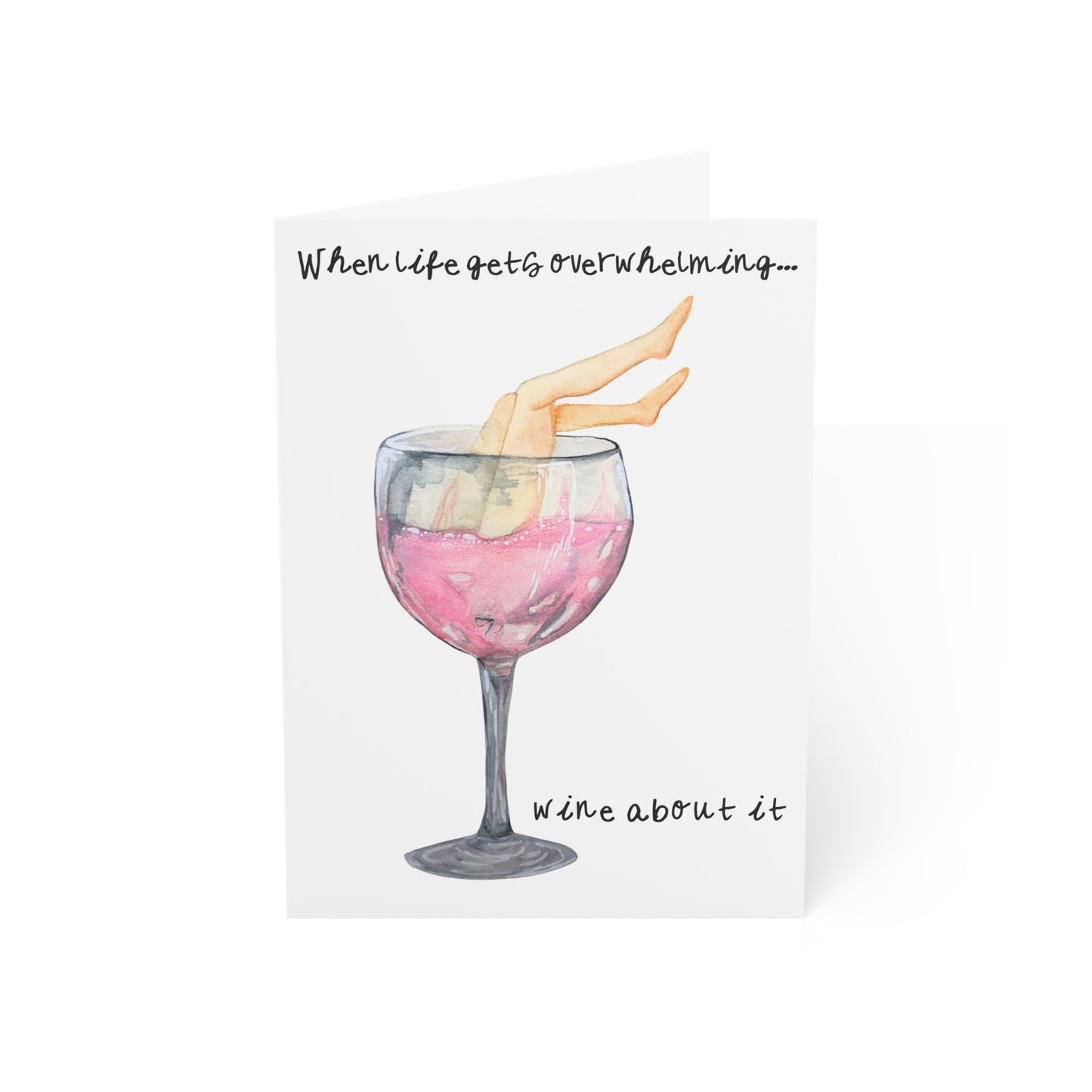 Funny Feminist Wine Glass Greeting Cards — Cheeky 'Wine Glass Legs' Card Pack (1/10/30/50)