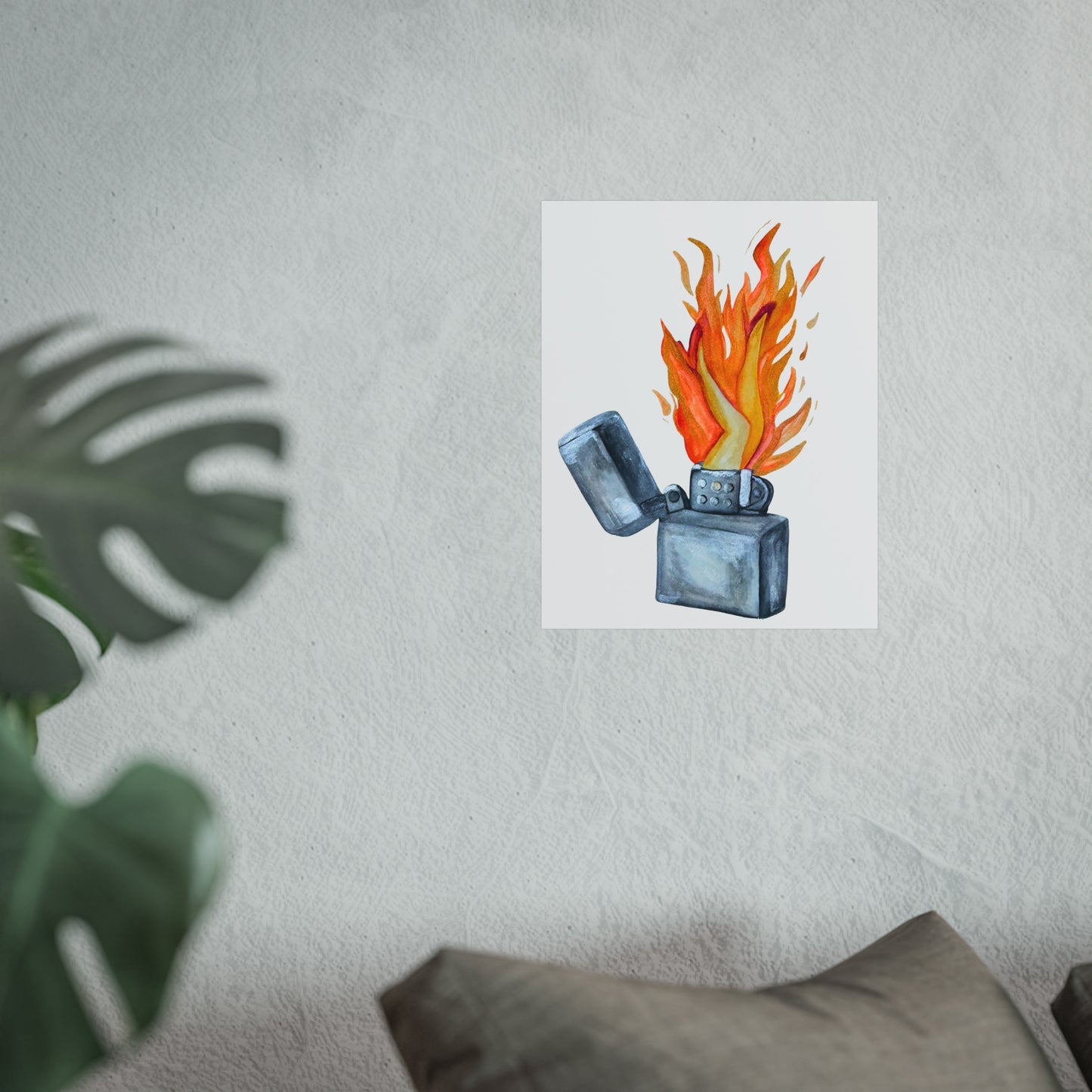 Lighter Legs Flame Giclée Art Print — Watercolor Fire Illustration