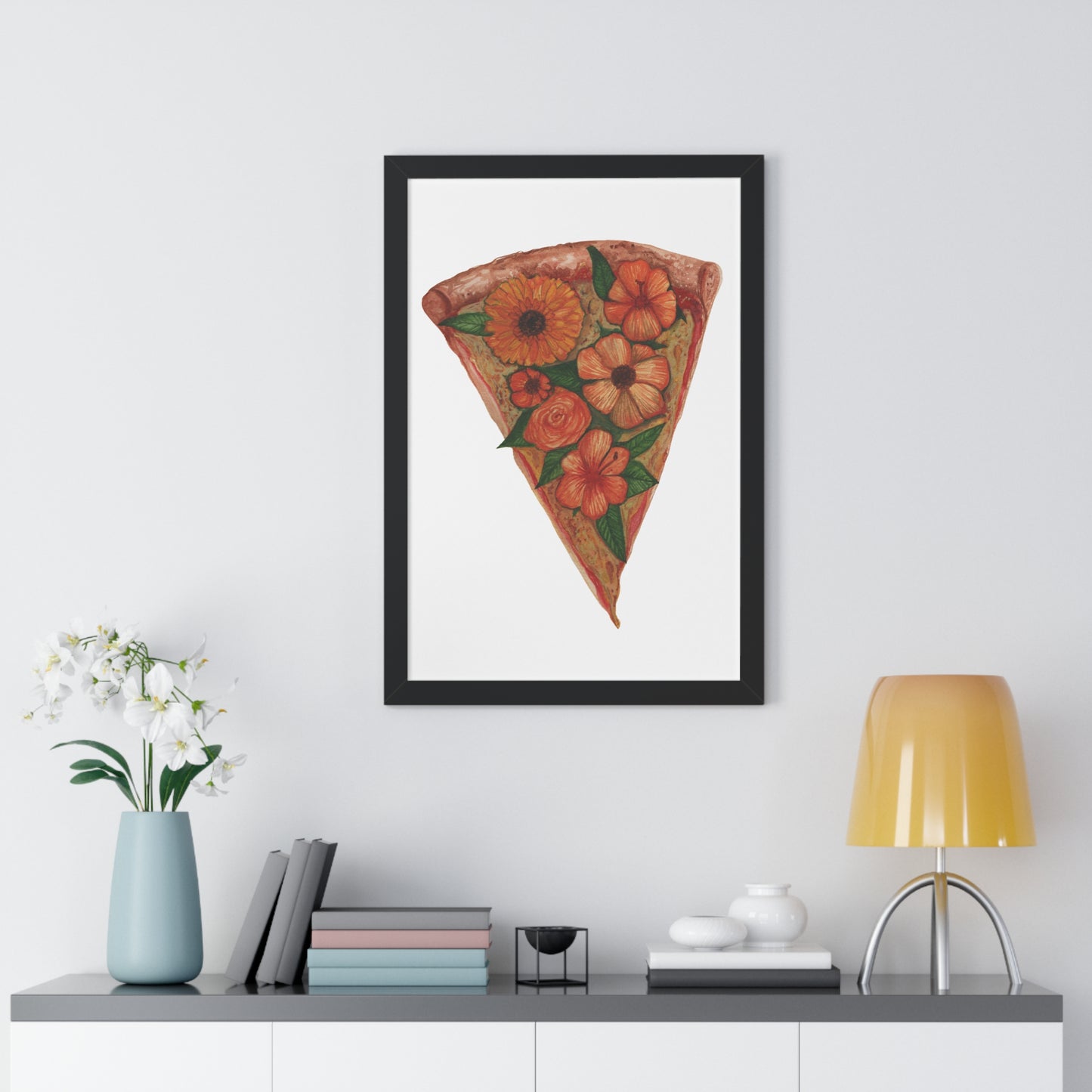 Floral Pizza Slice Art Print