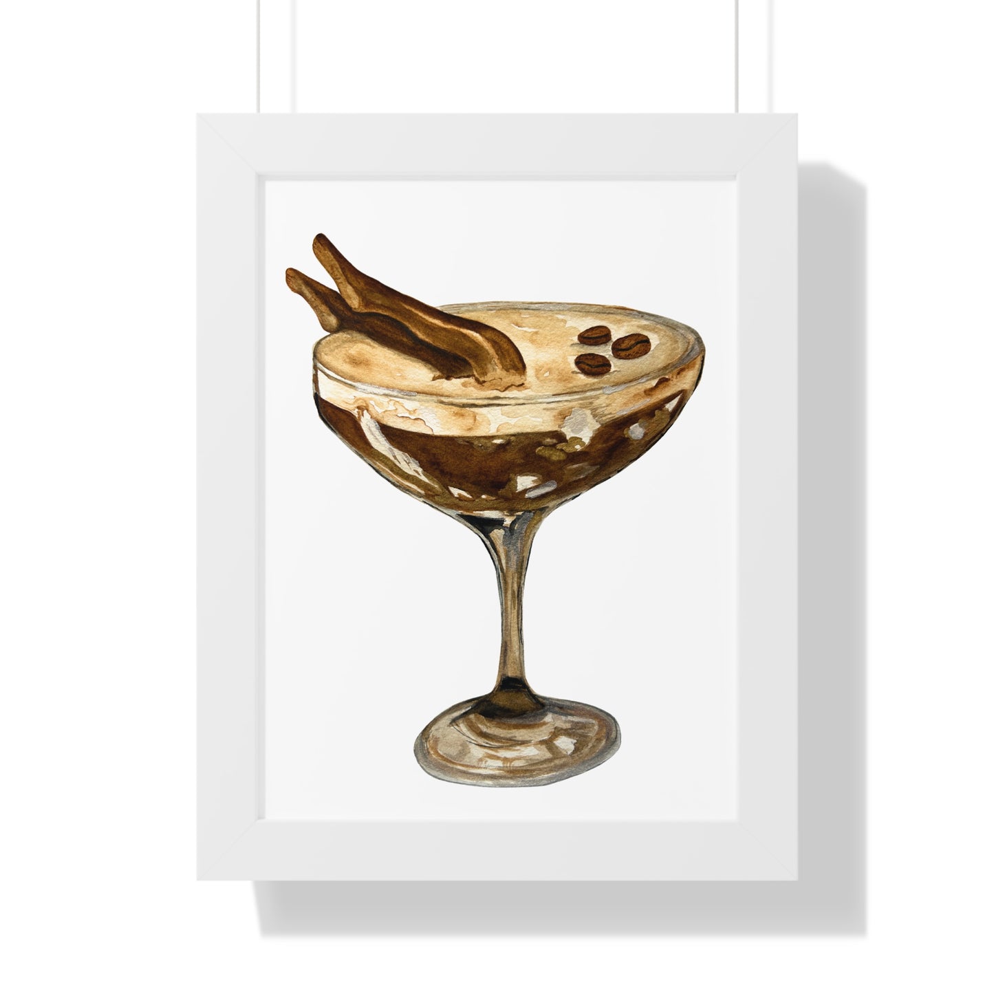 Espresso Martini with Legs Art Print — Framed