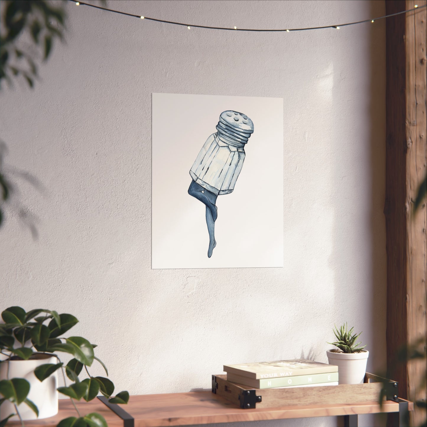 Salt Shaker Legs art Print Surreal Watercolor Poster