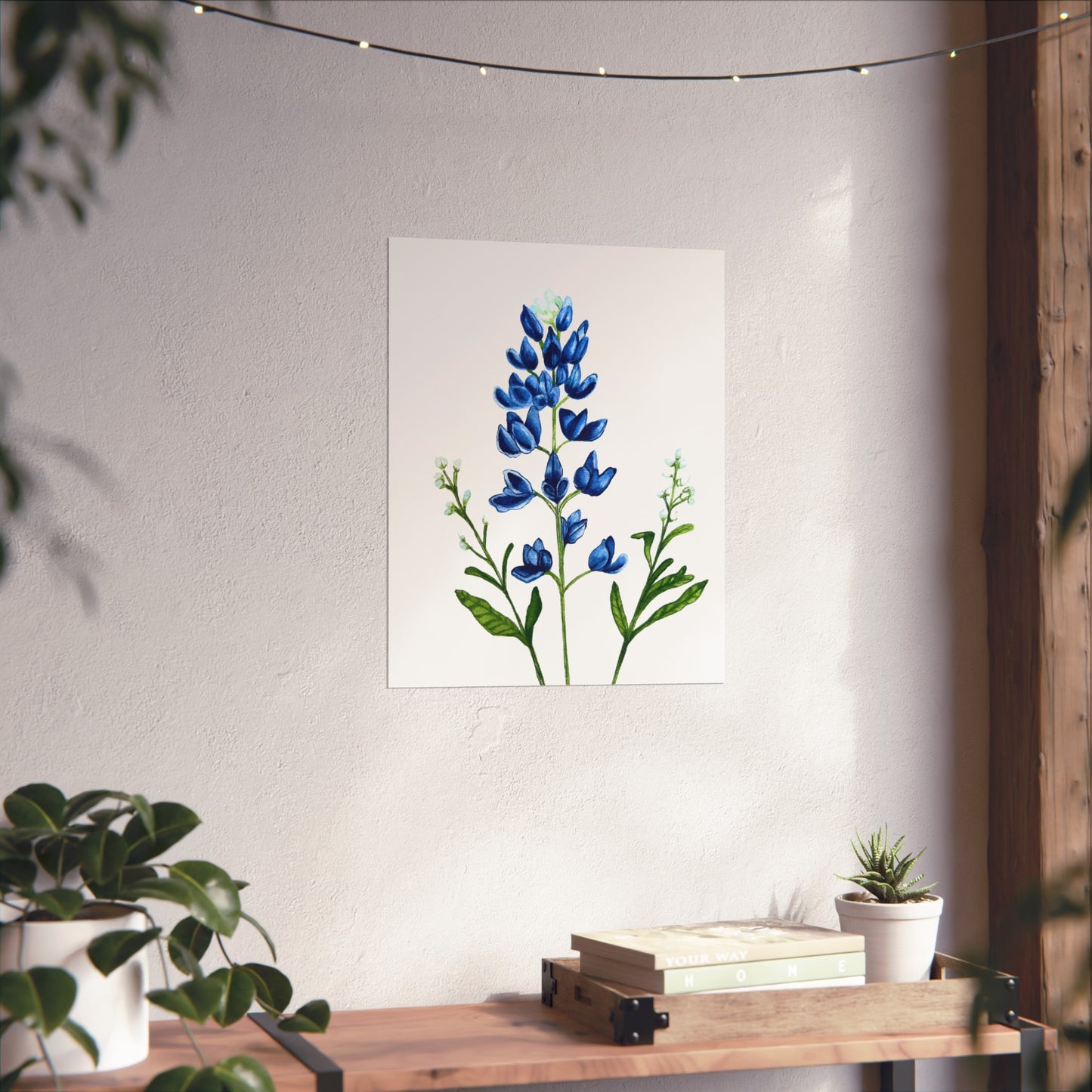 Bluebonnet Giclée Art Print — Botanical Wildflower Wall Art