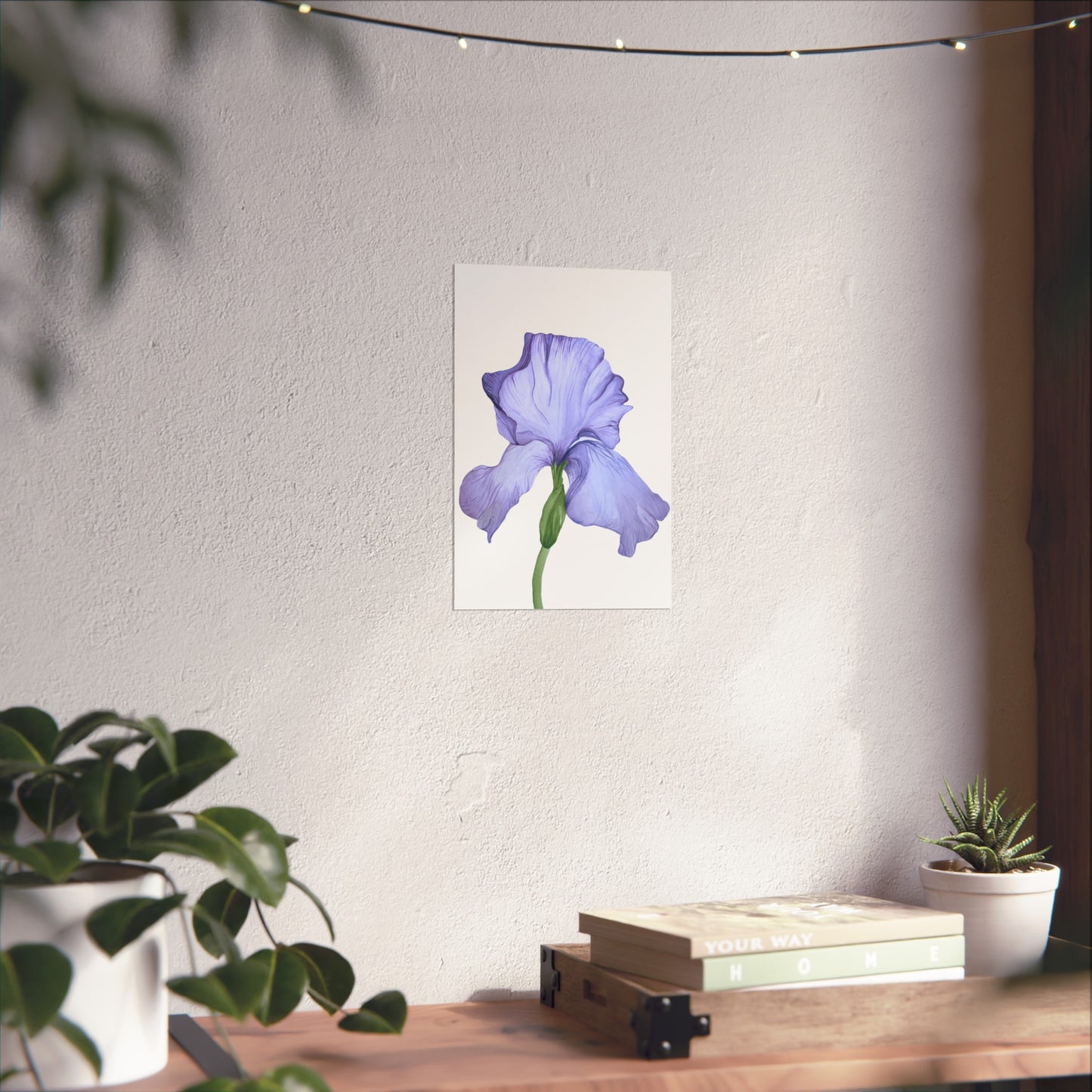 Lavender Iris Giclée Art Print — Botanical Flower Wall Art
