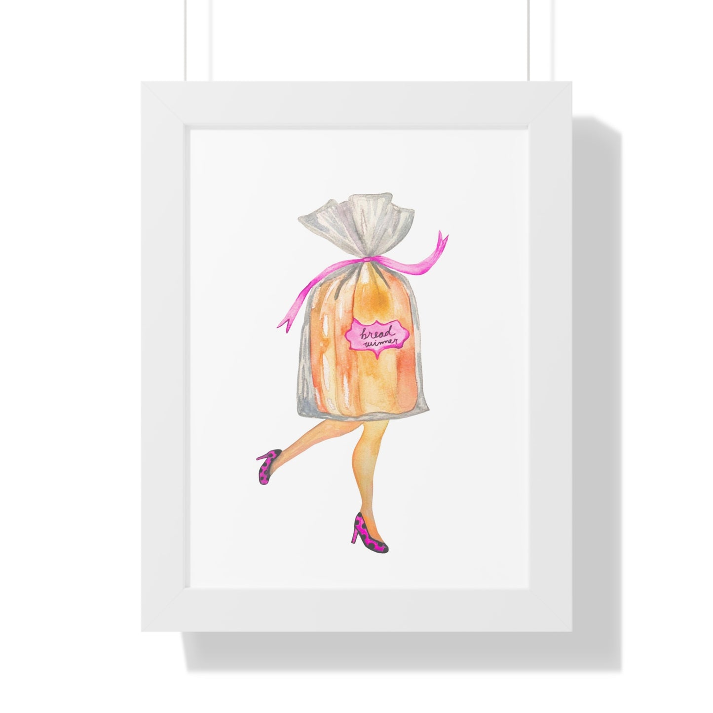Framed Art Print — Whimsical 'Bread Winner' Art Print