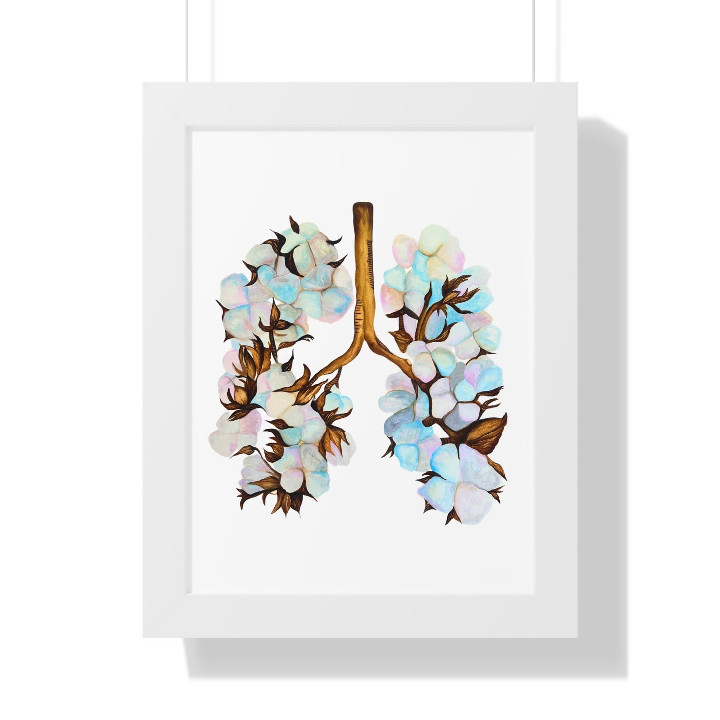 Framed Print- Botanical Lungs Art Print (Cotton Plant Lung Illustration)