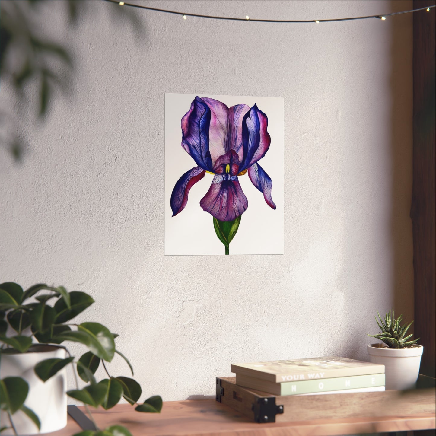 Iris Giclée Art Print — Purple Watercolor Botanical Wall Art