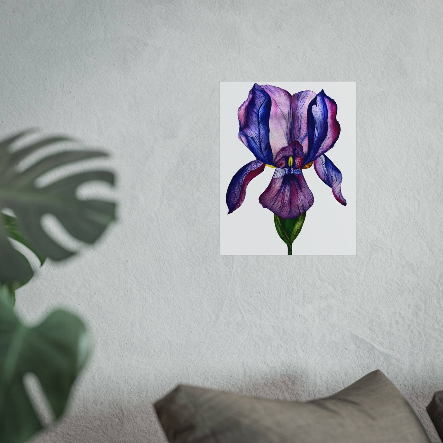 Iris Giclée Art Print — Purple Watercolor Botanical Wall Art