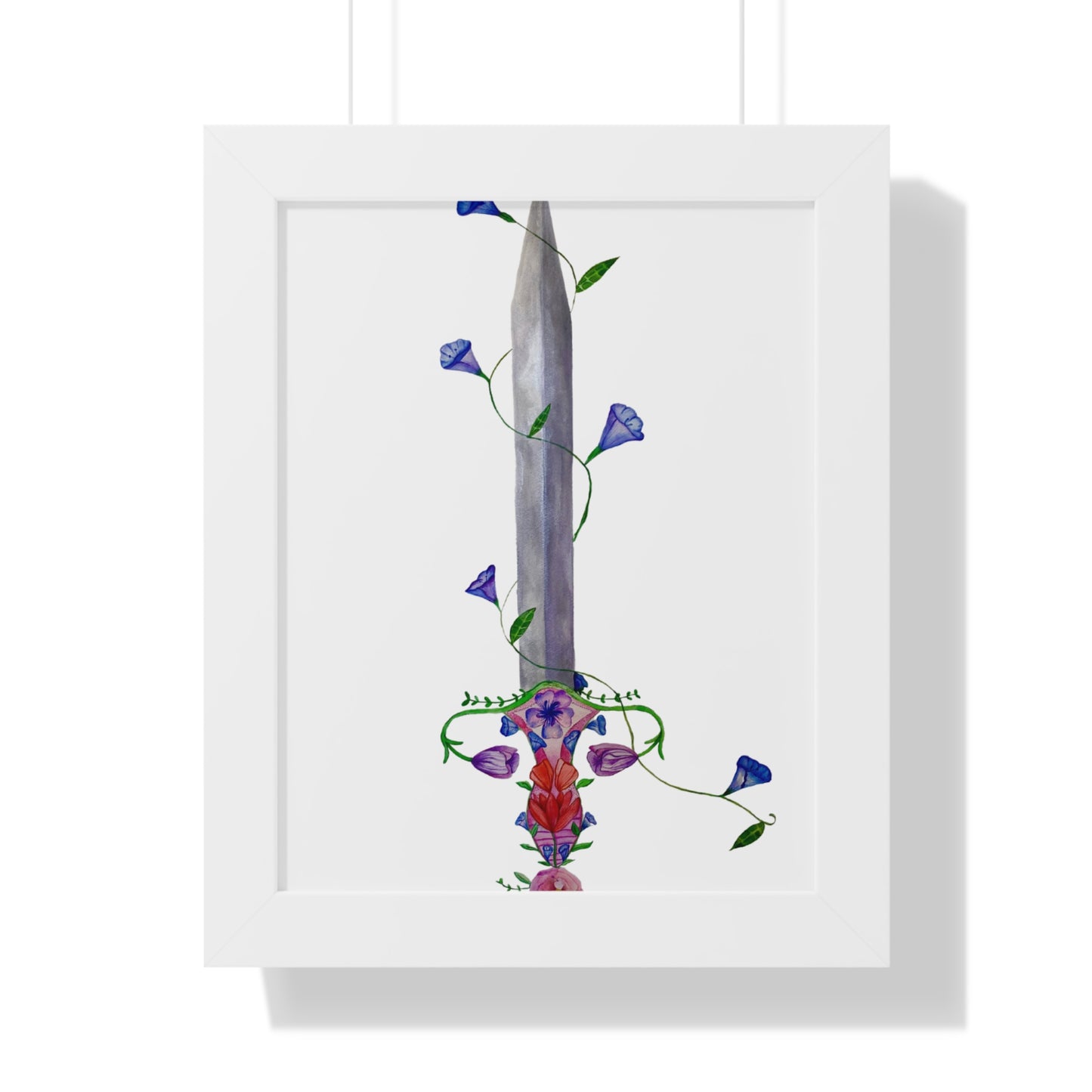 Floral Sword Art Print — Botanical Dagger Wall Art