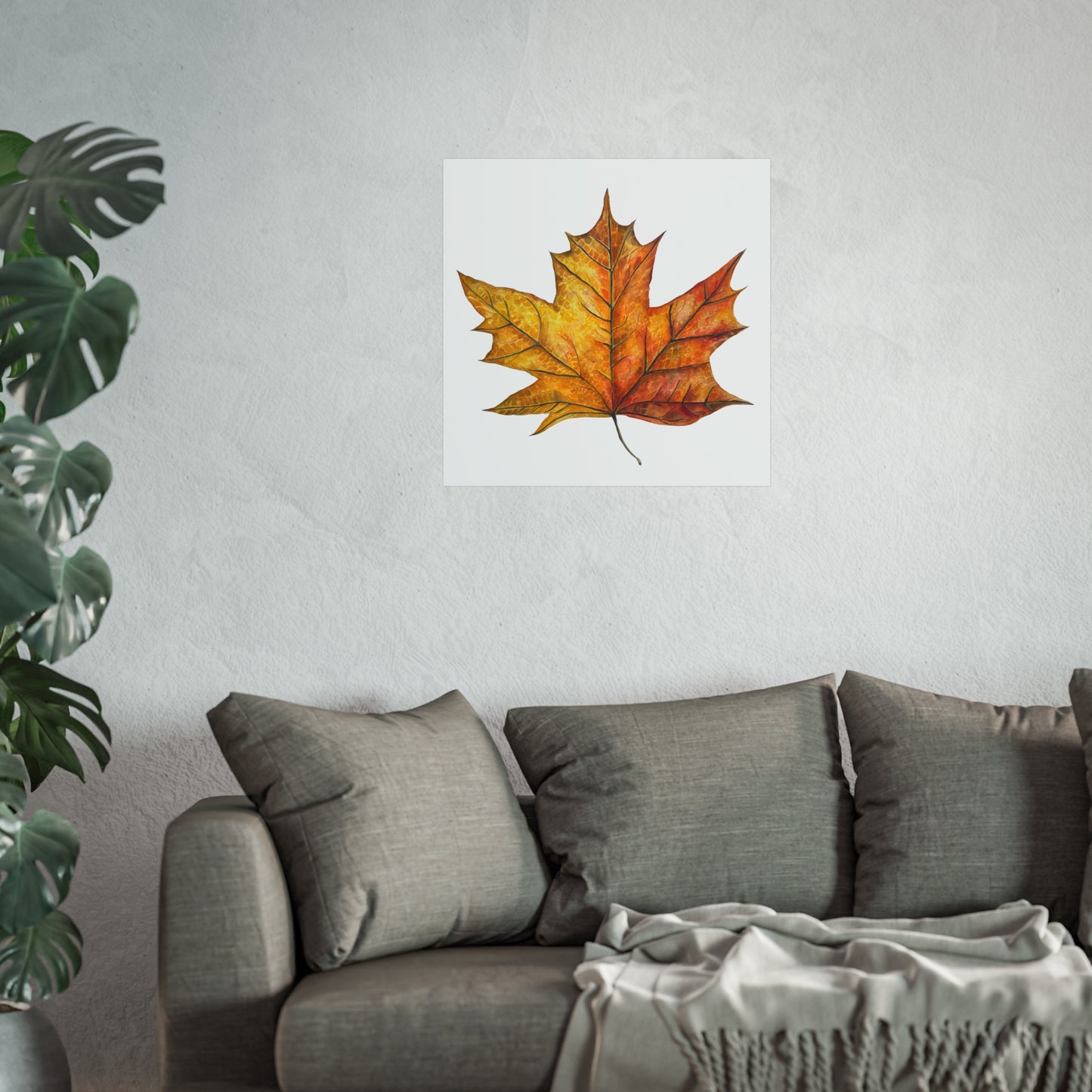 Autumn Maple Leaf Giclée Art Print — Watercolor Fall Wall Decor