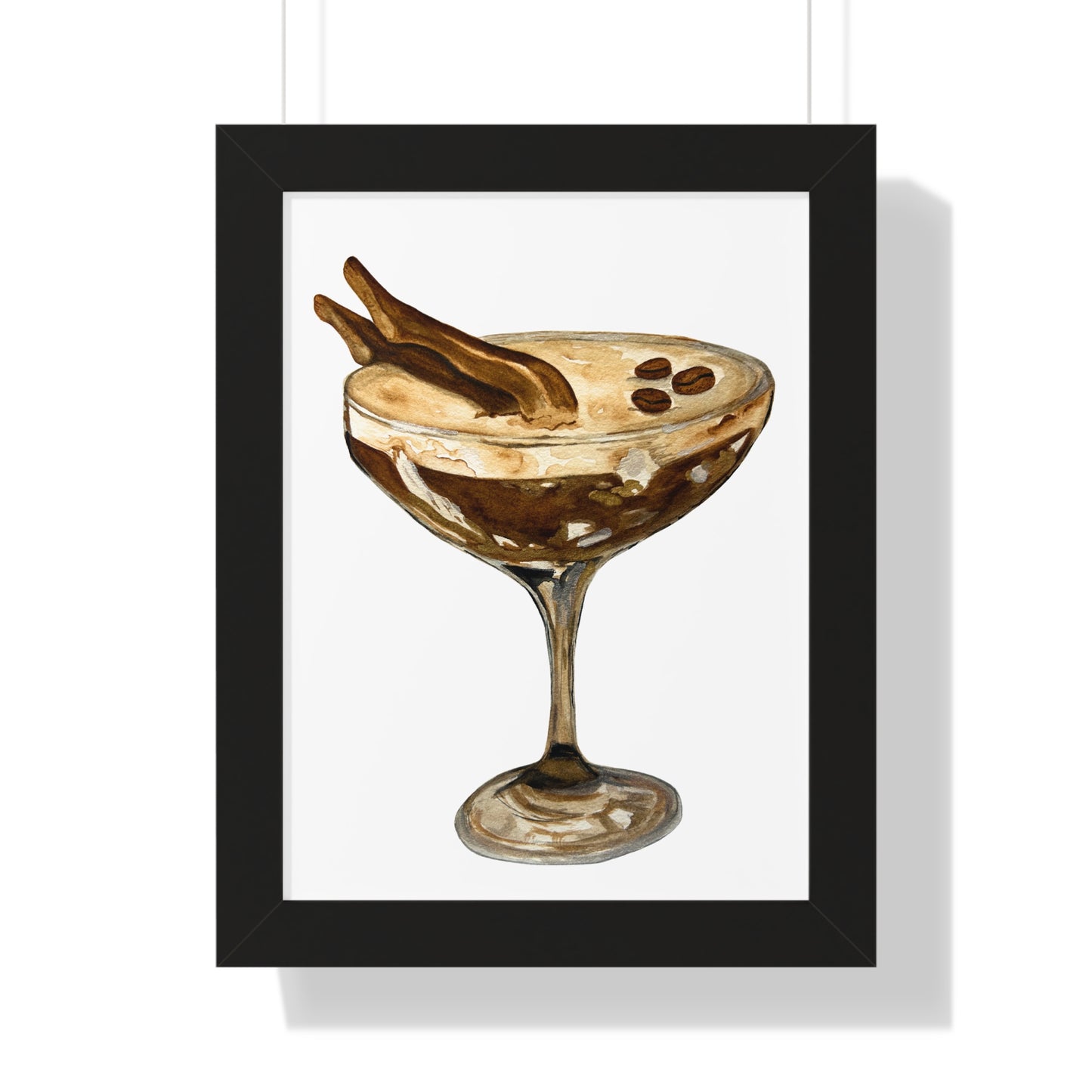 Espresso Martini with Legs Art Print — Framed
