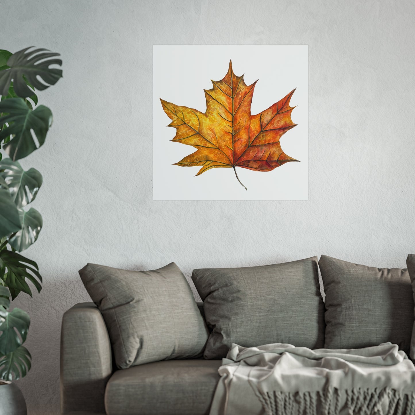Autumn Maple Leaf Giclée Art Print — Watercolor Fall Wall Decor