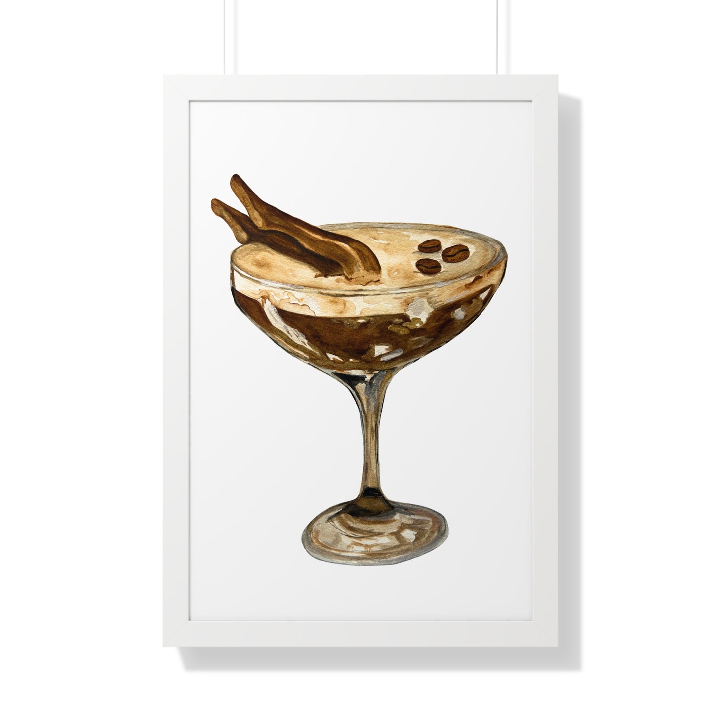 Espresso Martini with Legs Art Print — Framed
