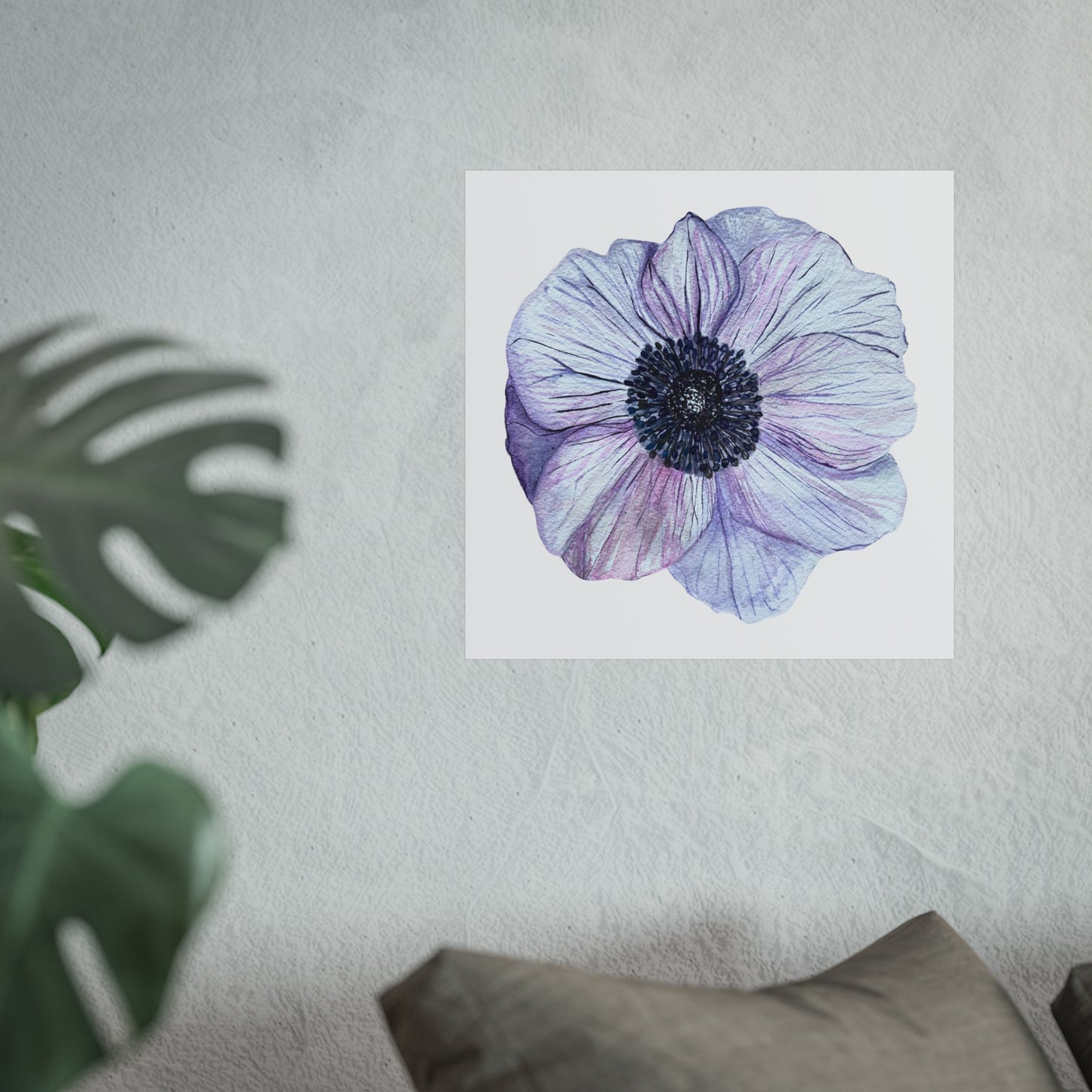 Anemone Watercolor Giclée Art Print — Purple Floral Wall Art