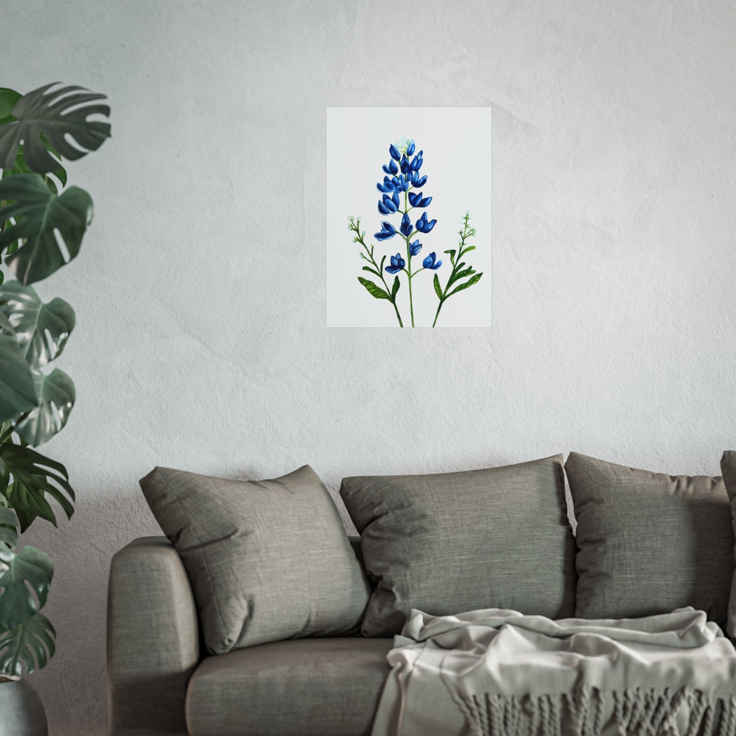 Bluebonnet Giclée Art Print — Botanical Wildflower Wall Art