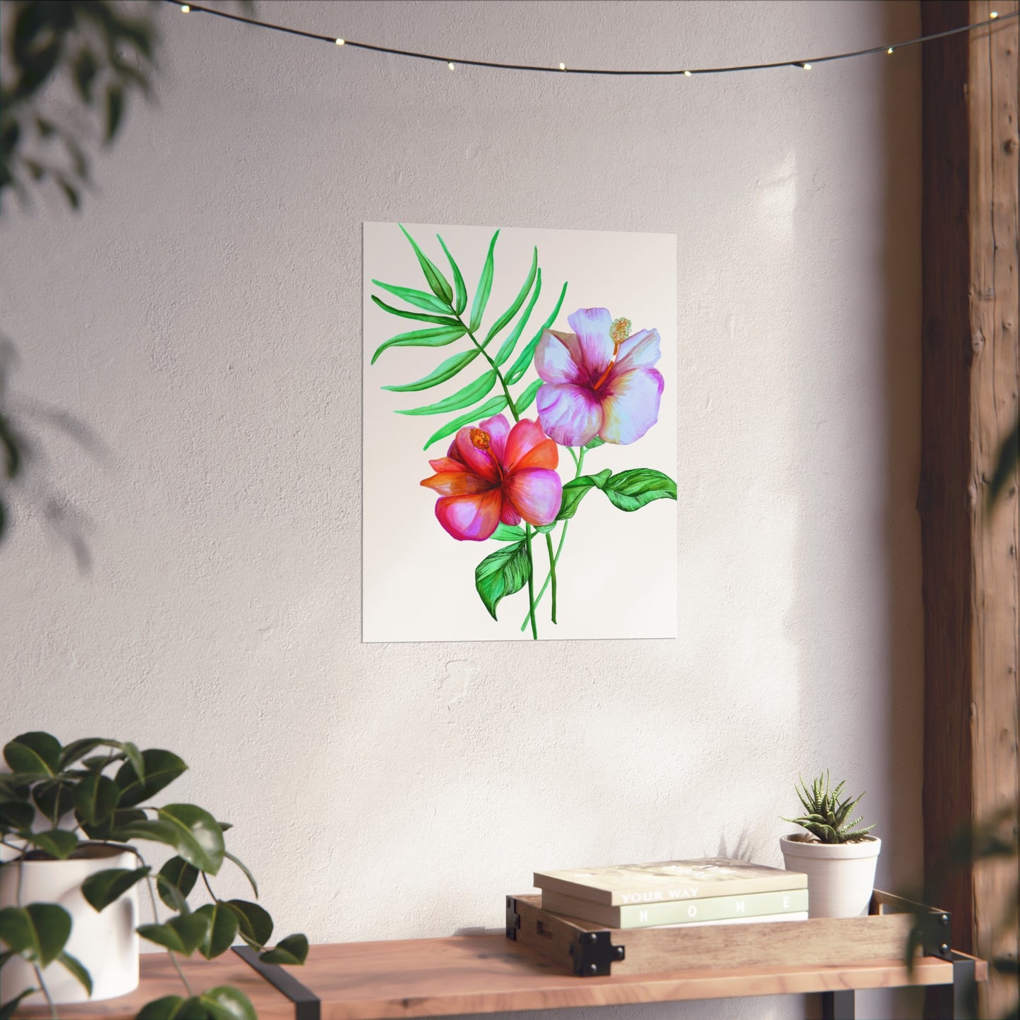 Tropical Hibiscus Giclée Art Print — Watercolor Floral Wall Art