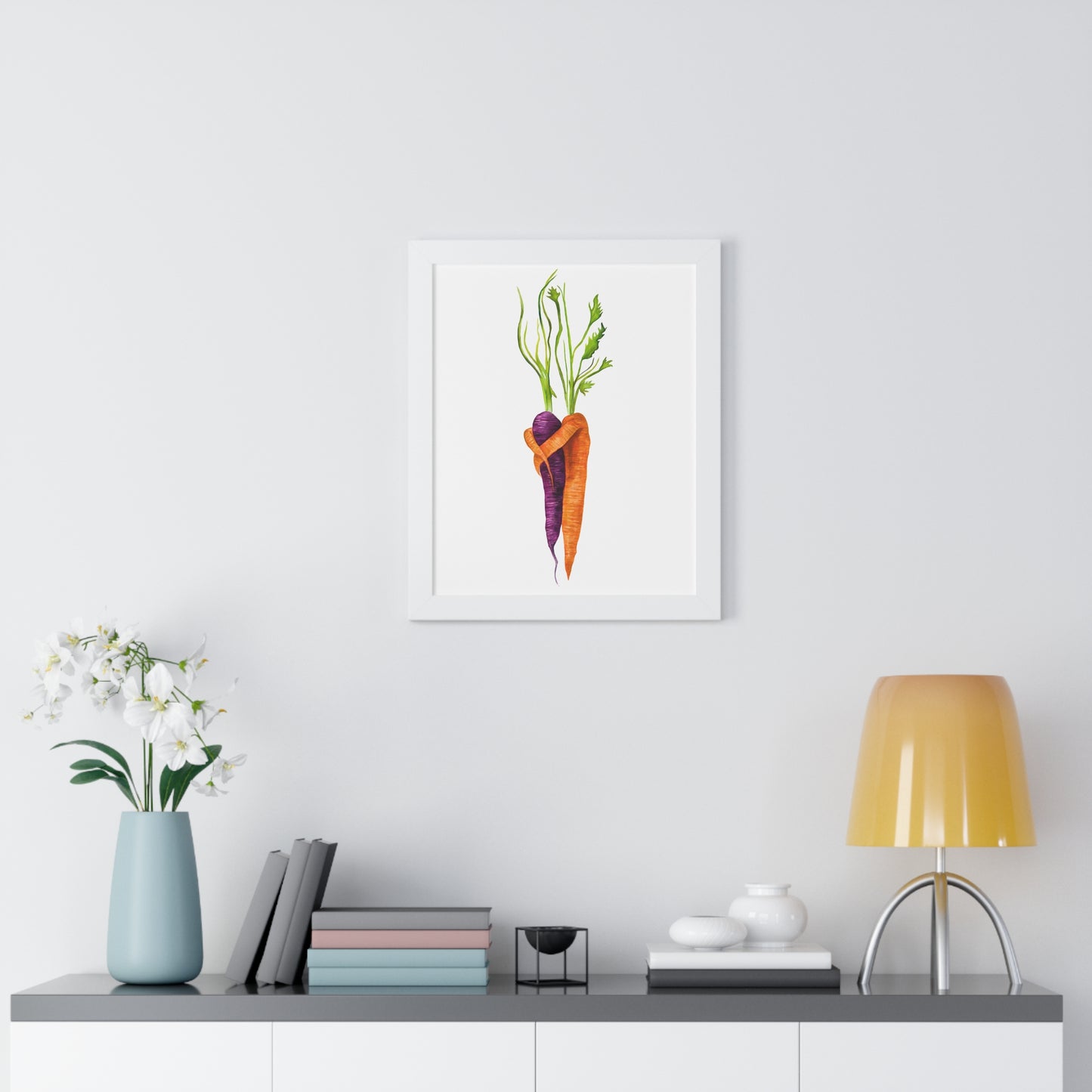 Watercolor Carrot Pair Botanical Art Print — Kitchen & Farmhouse Wall Decor