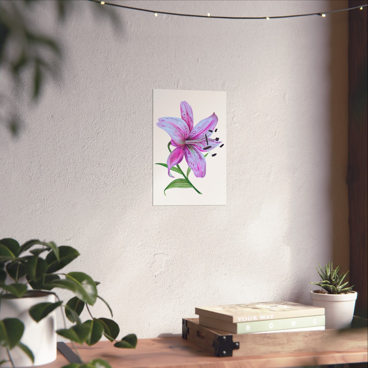 Pink Lily Giclée Art Print — Botanical Wall Art Poster