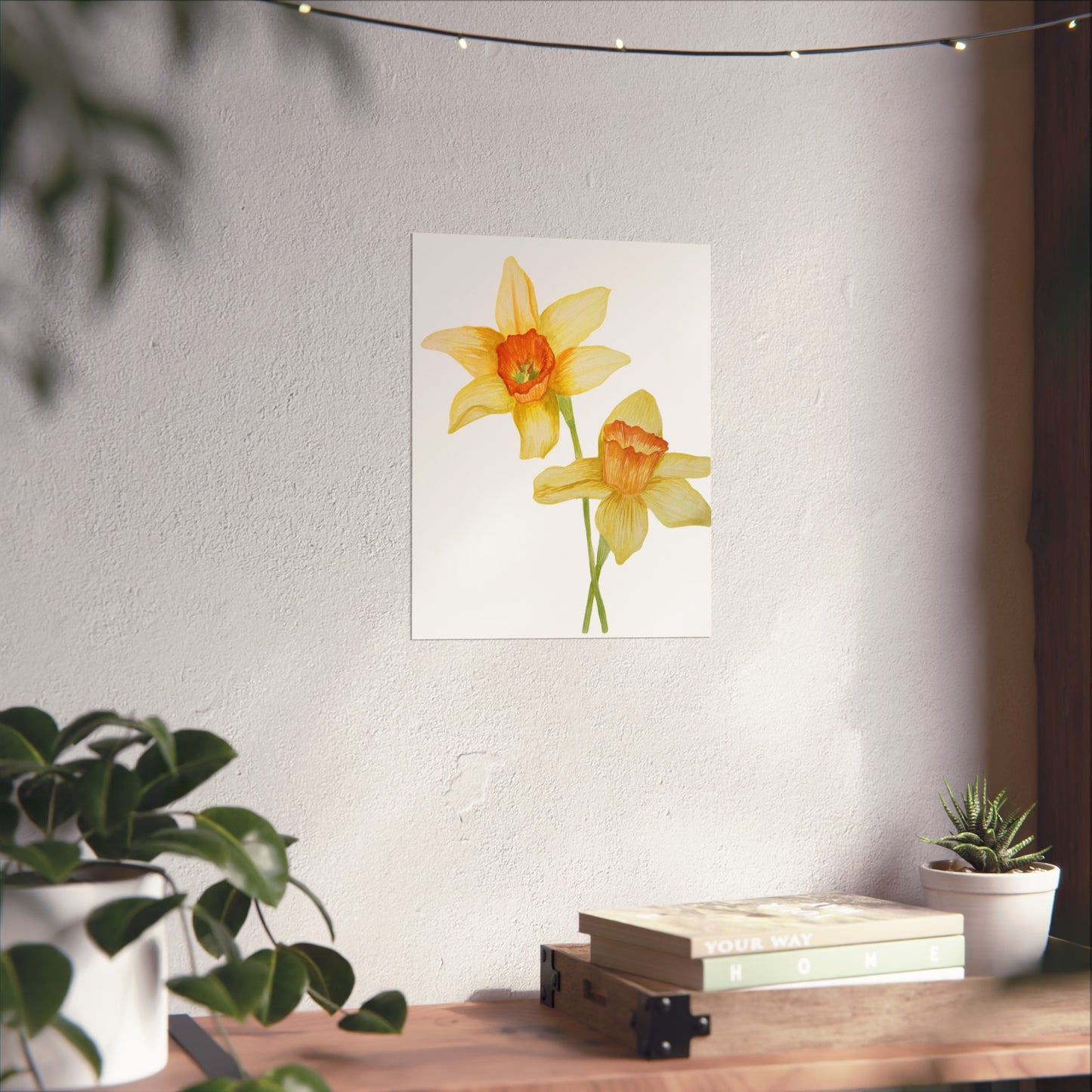 Daffodil Watercolor Giclée Art Print — Yellow Spring Floral Wall Art