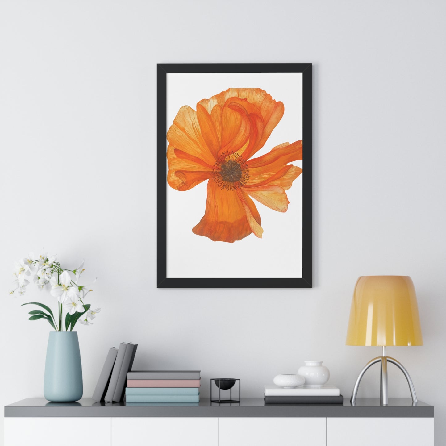 Framed Print – Orange Poppy Floral Art Print