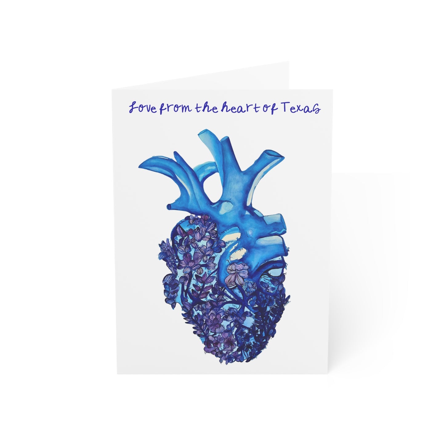 Texas Bluebonnet Floral Greeting Cards 1/10/30/50pcs | Wildflower Stationery