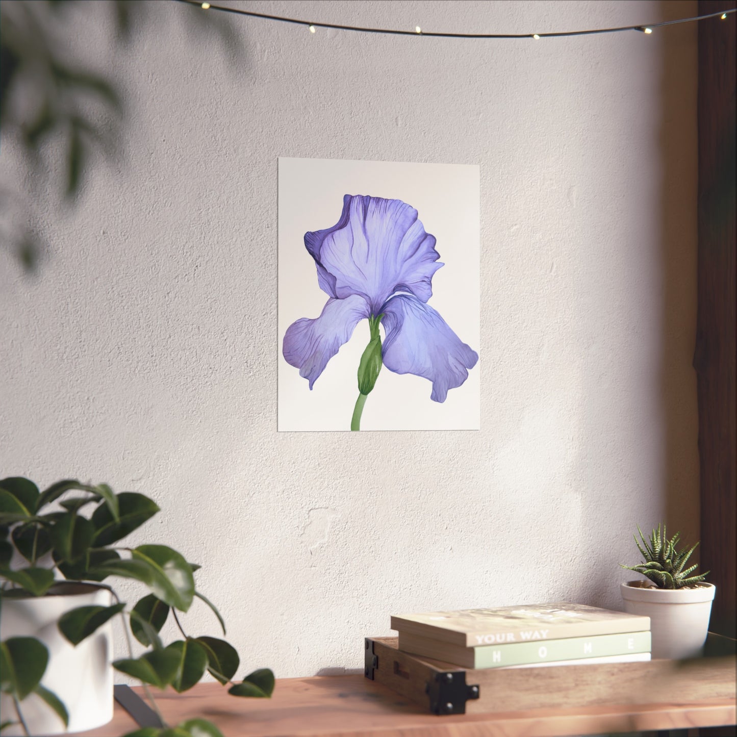 Lavender Iris Giclée Art Print — Botanical Flower Wall Art