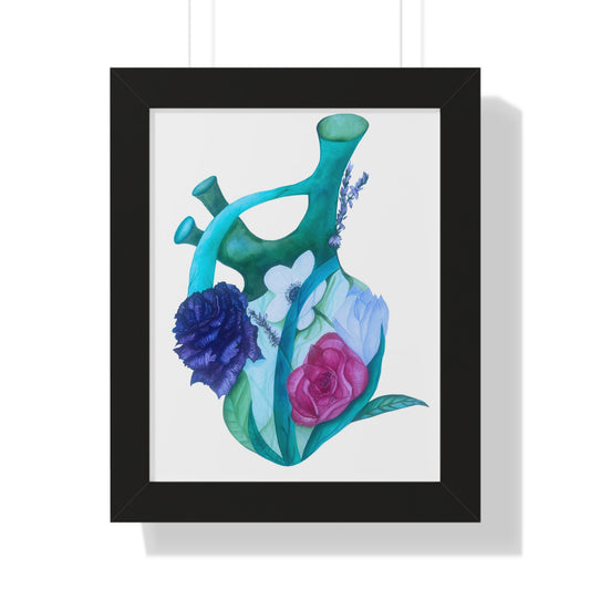 Framed Print — Floral Anatomical Heart Print