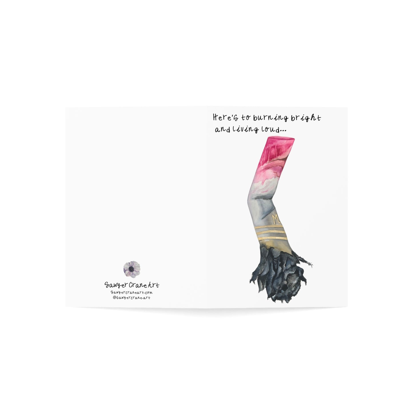 Funny Feminist Pink Cigarette Lipstick Greeting Card