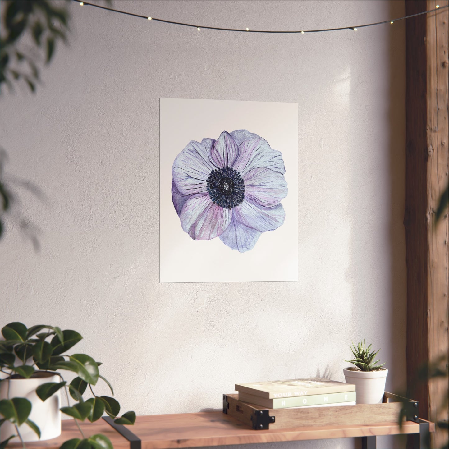 Anemone Watercolor Giclée Art Print — Purple Floral Wall Art