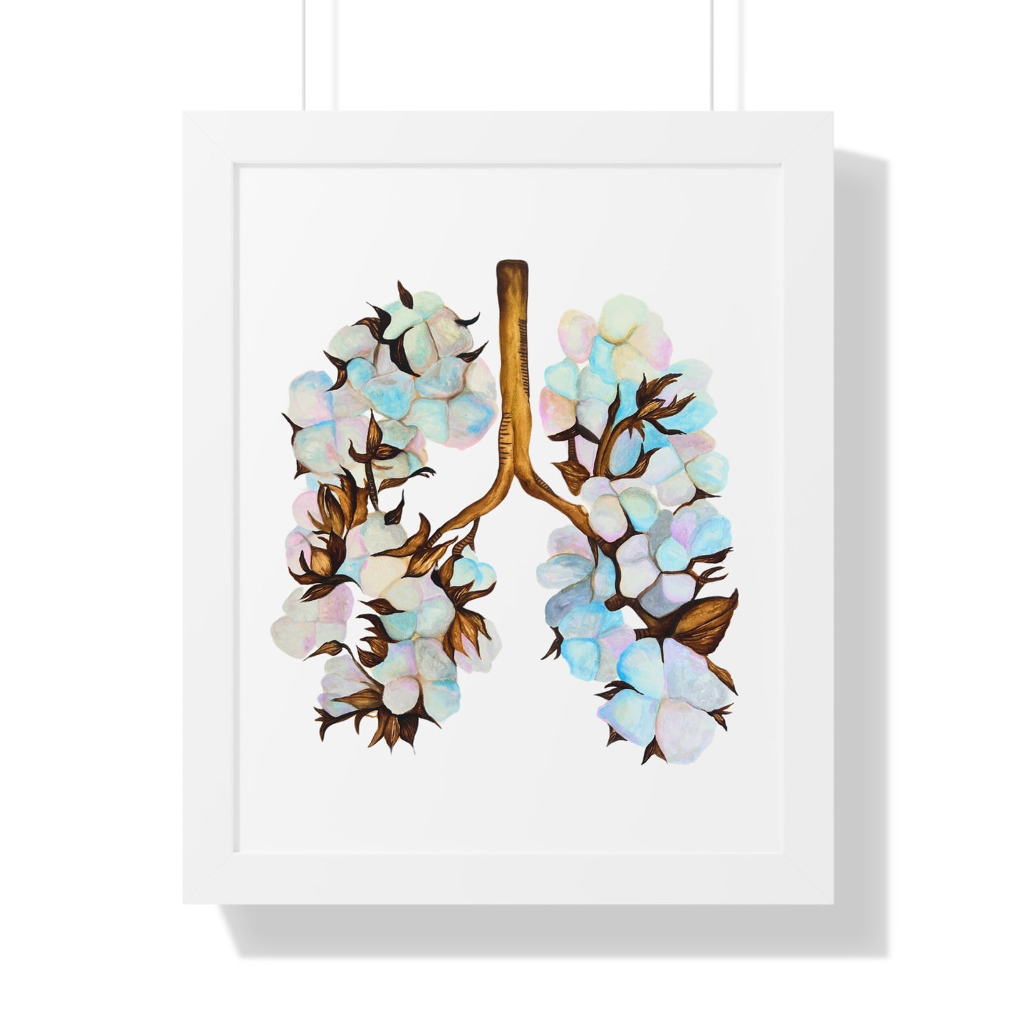 Framed Print- Botanical Lungs Art Print (Cotton Plant Lung Illustration)