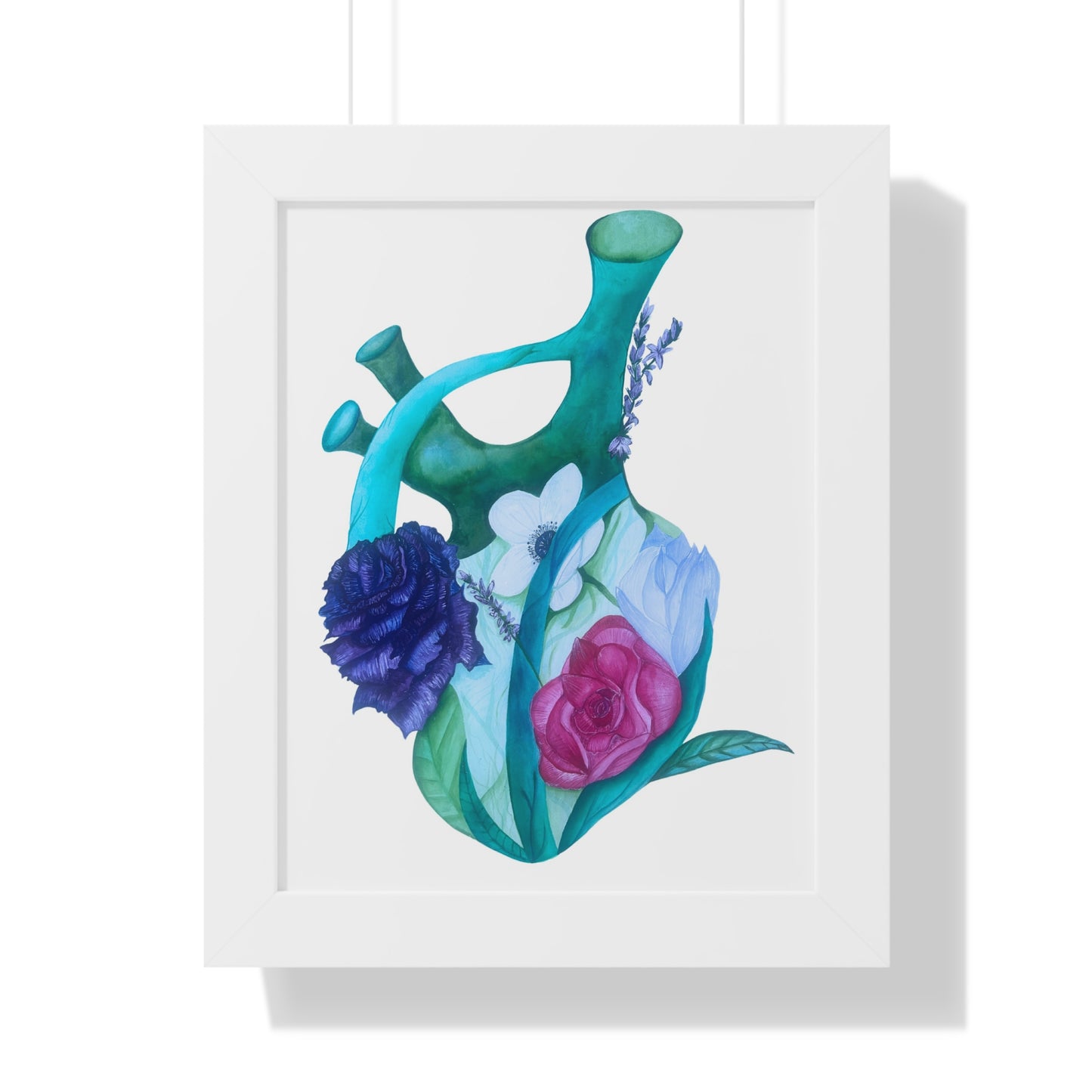 Framed Print — Floral Anatomical Heart Print