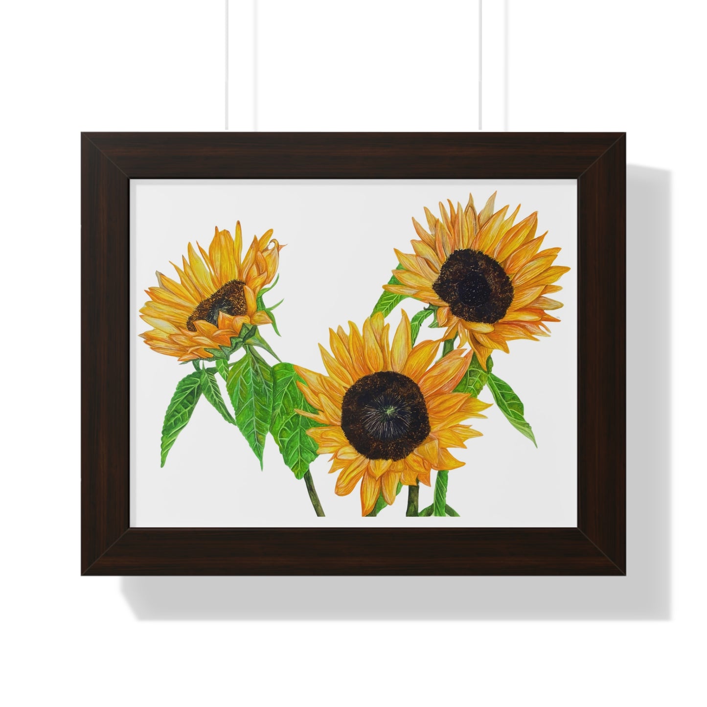 Sunflower Watercolor Framed Print — Bright Botanical Wall Art