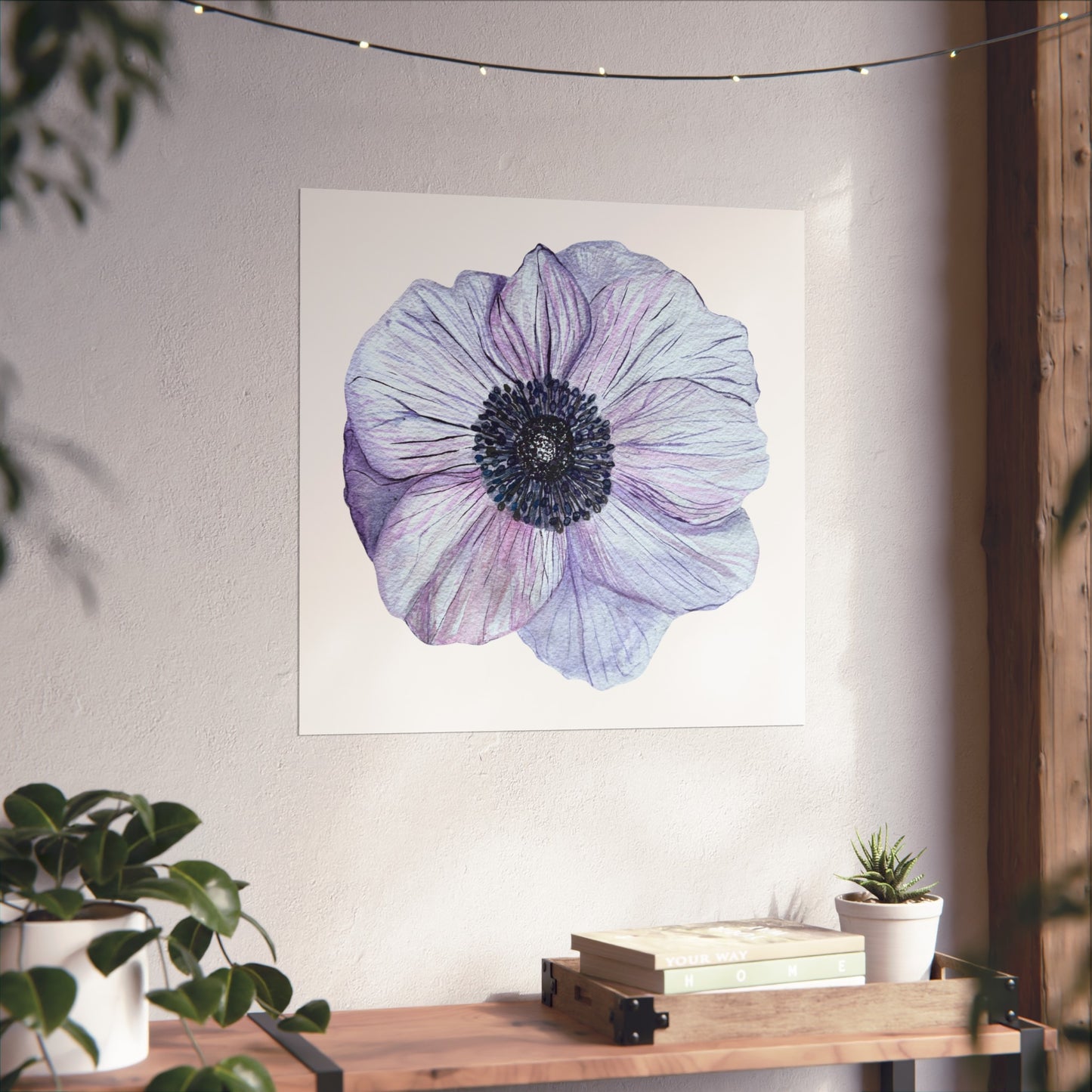 Anemone Watercolor Giclée Art Print — Purple Floral Wall Art
